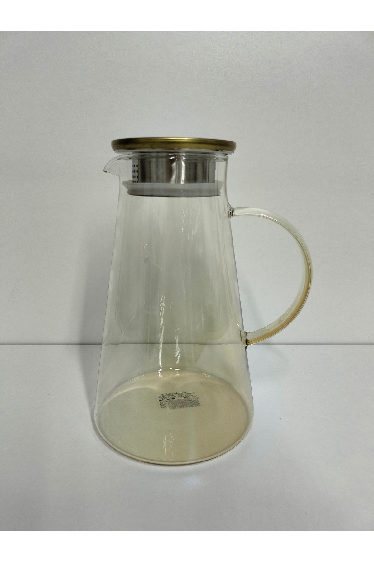 Yonca Hediyelik METAL KAPAKLI SÜZGEÇLİ CAM SÜRAHİ (1.9 L 24 CM BOY )
