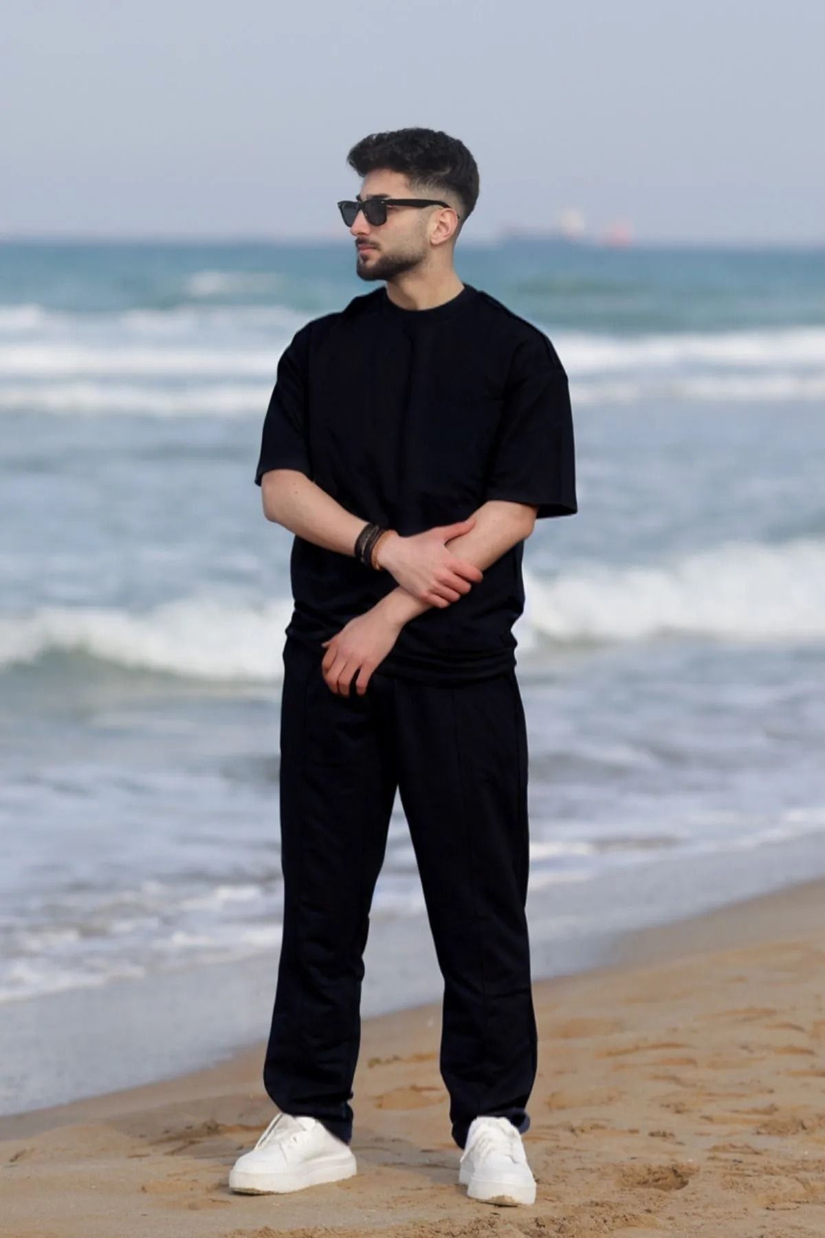BARLİZ Erkek Yazlık Oversize Baskısız Takım