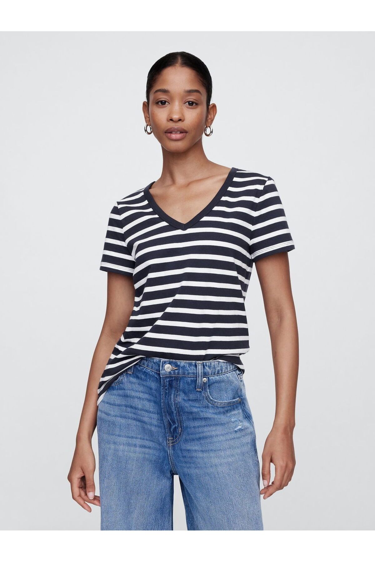 GAP Favorite Stripe V-Neck T-Shirt