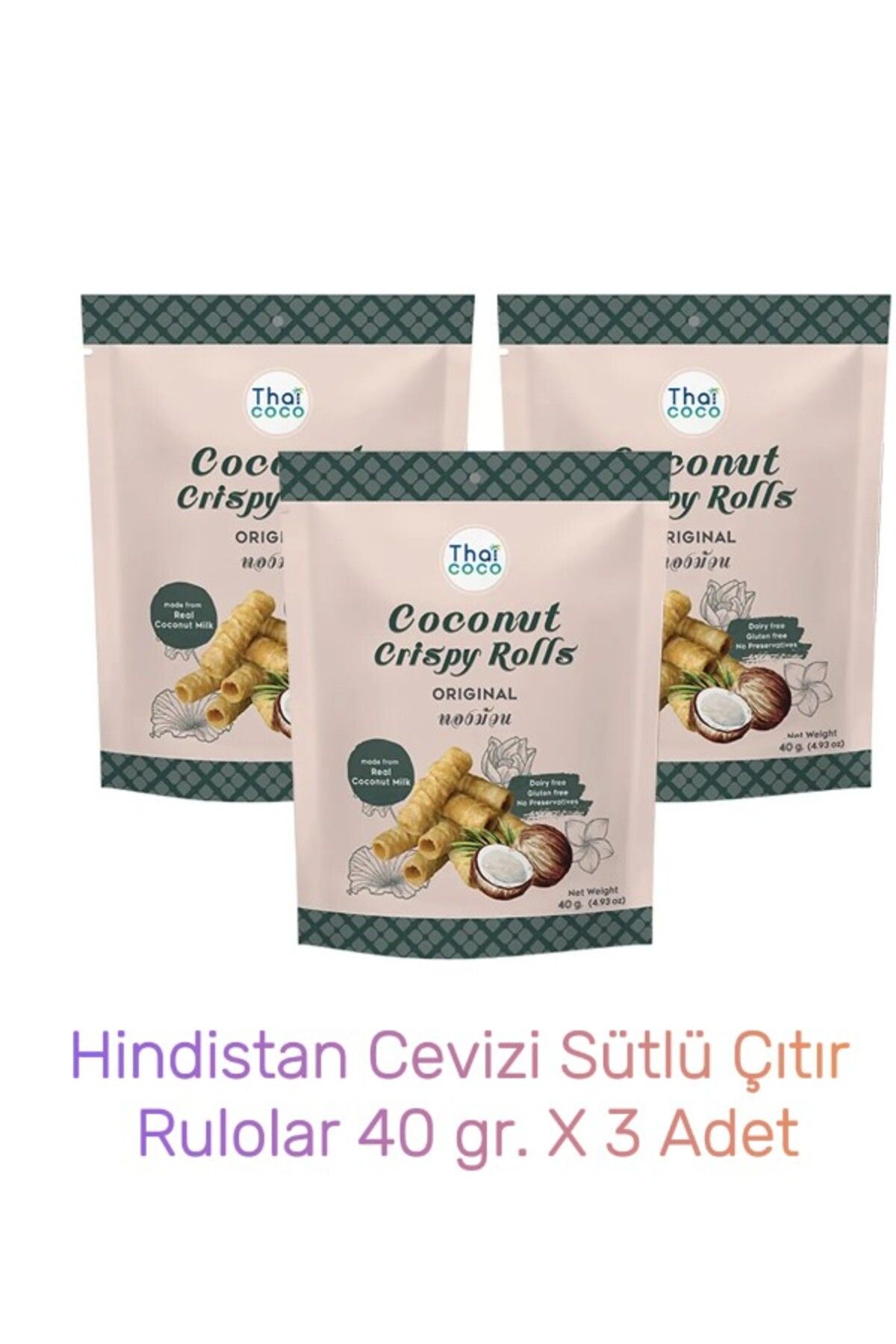 THAI COCO Hindistan Cevizi Sütlü Rulo 40gr X 3 Adet