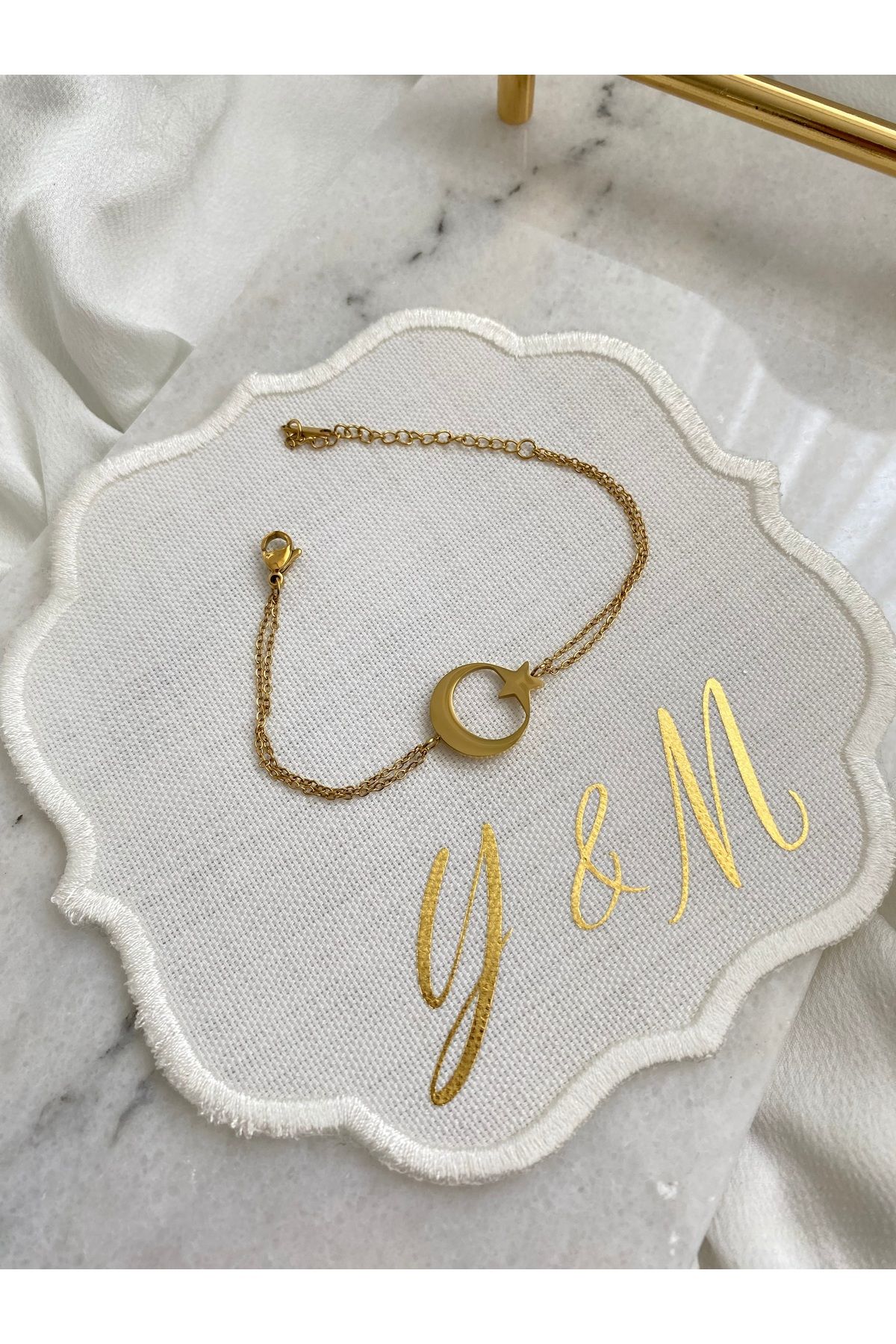 YM ÇELİK GOLD AYYILDIZ BİLEKLİK - KARARMAZ BİLEKLİK