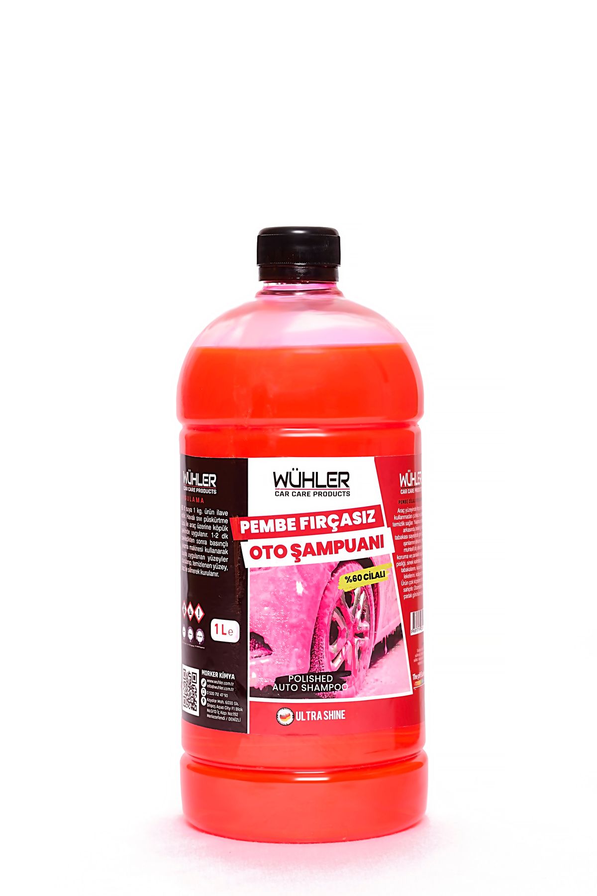 Wühler PEMBE CİLALI FIRÇASIZ OTO ŞAMPUANI 1 LT.