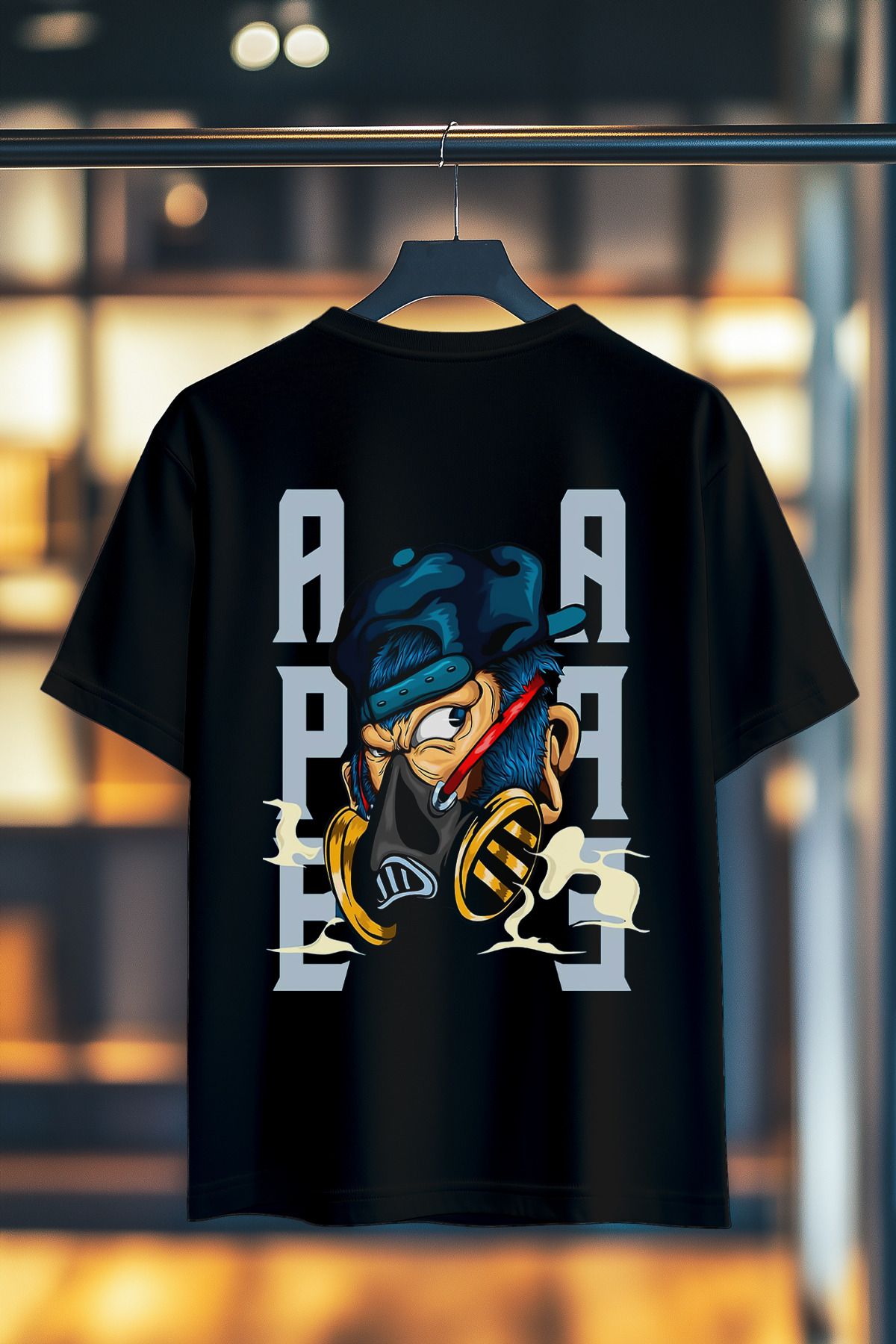 BookOrBook APE %100 Pamuk Premium Kalite Sırt Baskılı T-Shirt