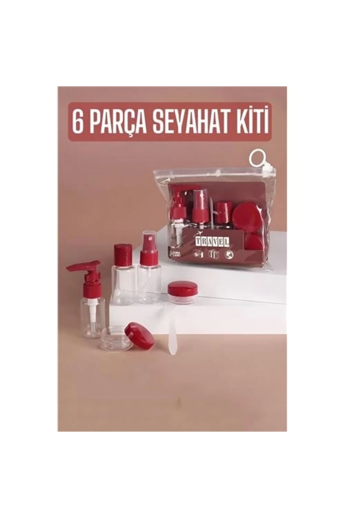 İnnMerry ModaCar Seyahat Kiti Boş Şişe Seyahat Seti 6 Parça