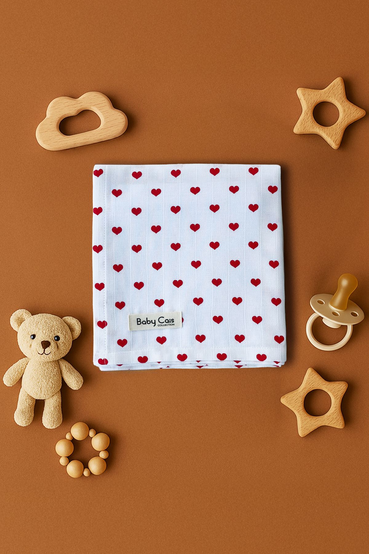 Baby Cais Collection Organik %100 Pamuk Müslin Bebek Örtüsü – Kundak, Bebek Battaniyesi, Ağız Bezi, Alt Açma Örtüsü