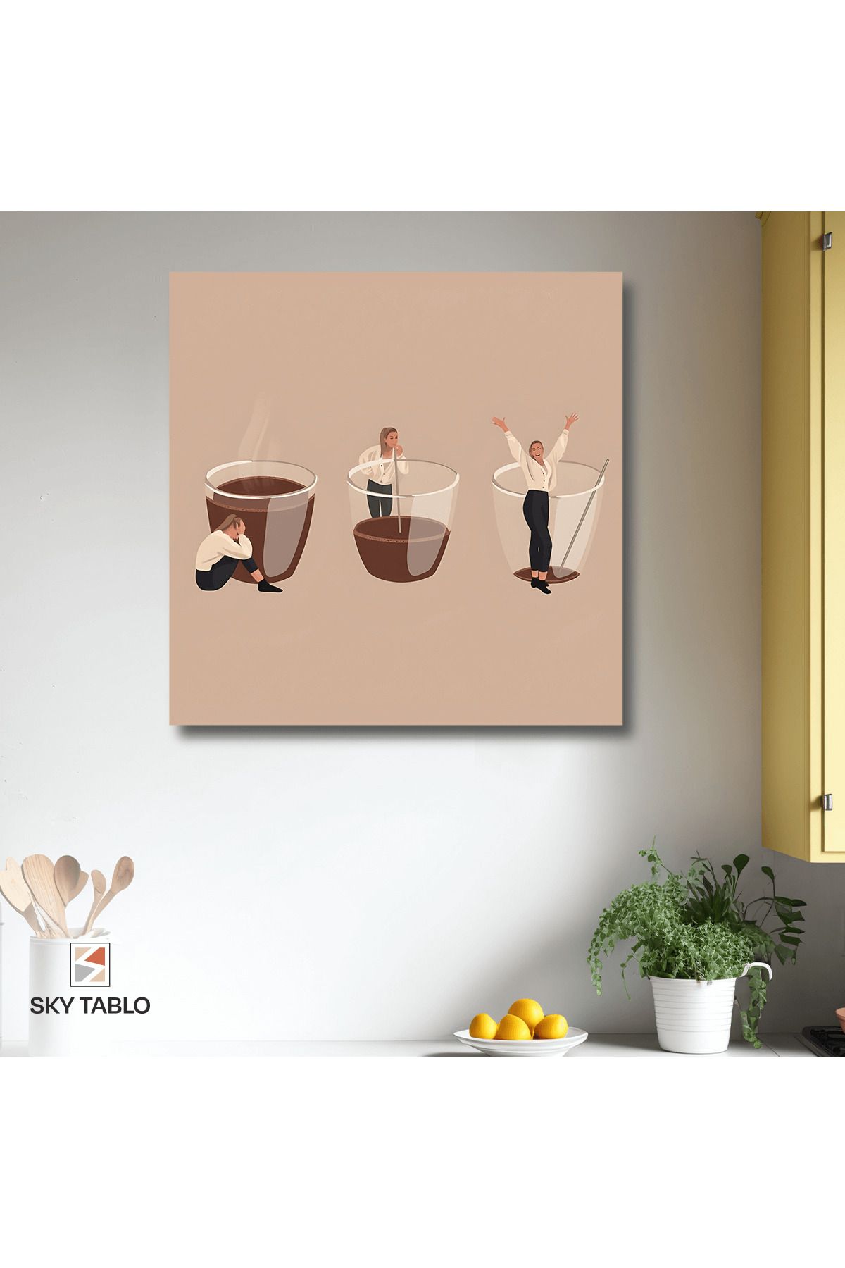 Home Kafeinle Diriliş Kanvas Tablo