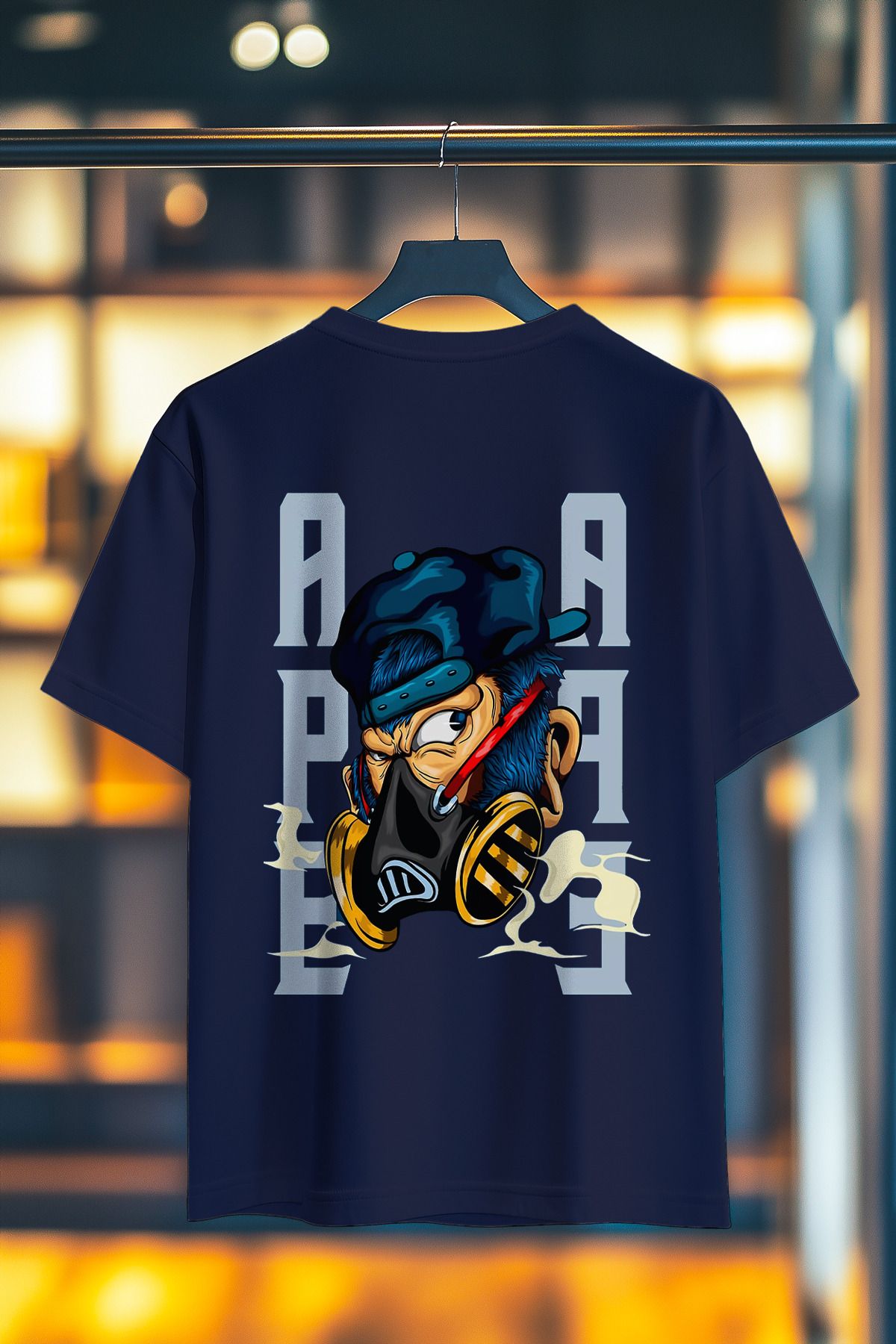 BookOrBook APE %100 Pamuk Premium Kalite Sırt Baskılı T-Shirt