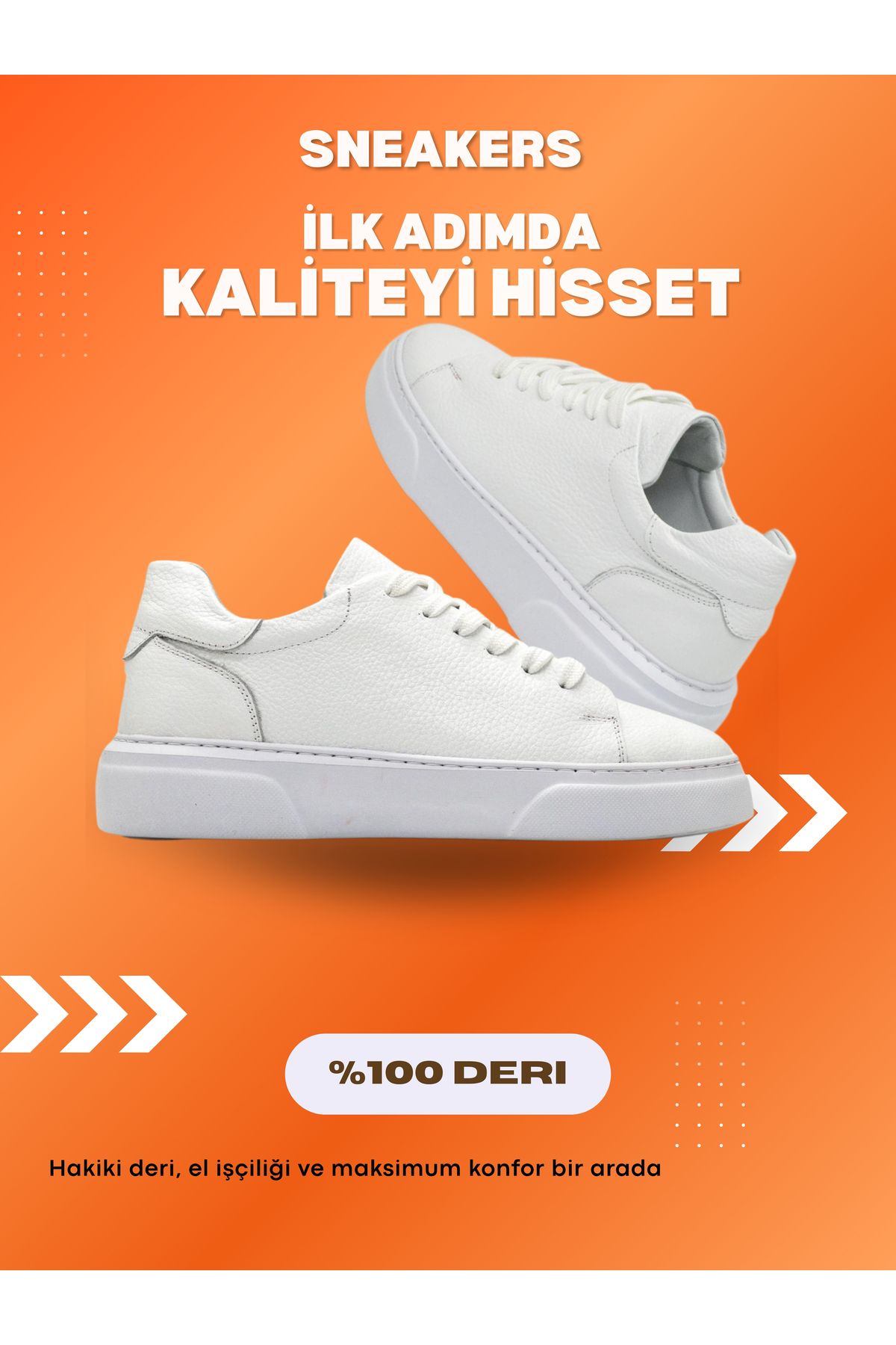 Roben Hakiki Deri Günlük Erkek Sneaker – Nefes Alabilir & Konforlu