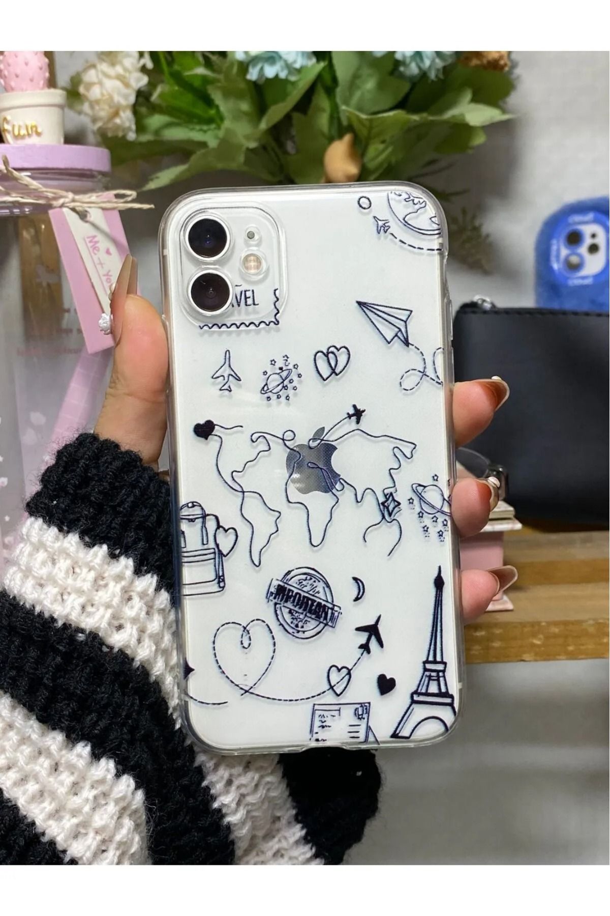 LUXKLAS iphone 11darbeye karşı dayanıklı baskılı sefffaf kılıf