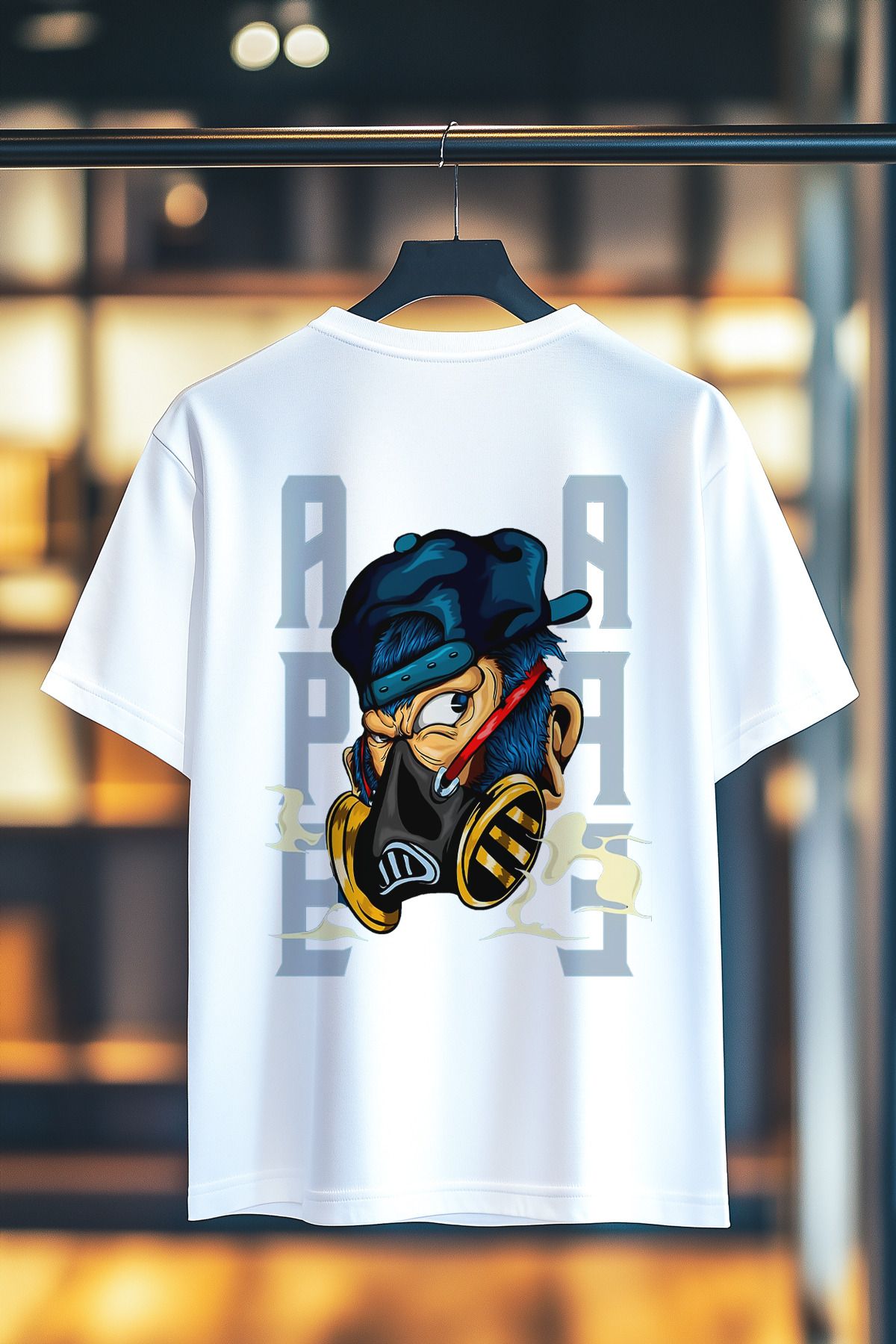 BookOrBook APE %100 Pamuk Premium Kalite Sırt Baskılı T-Shirt