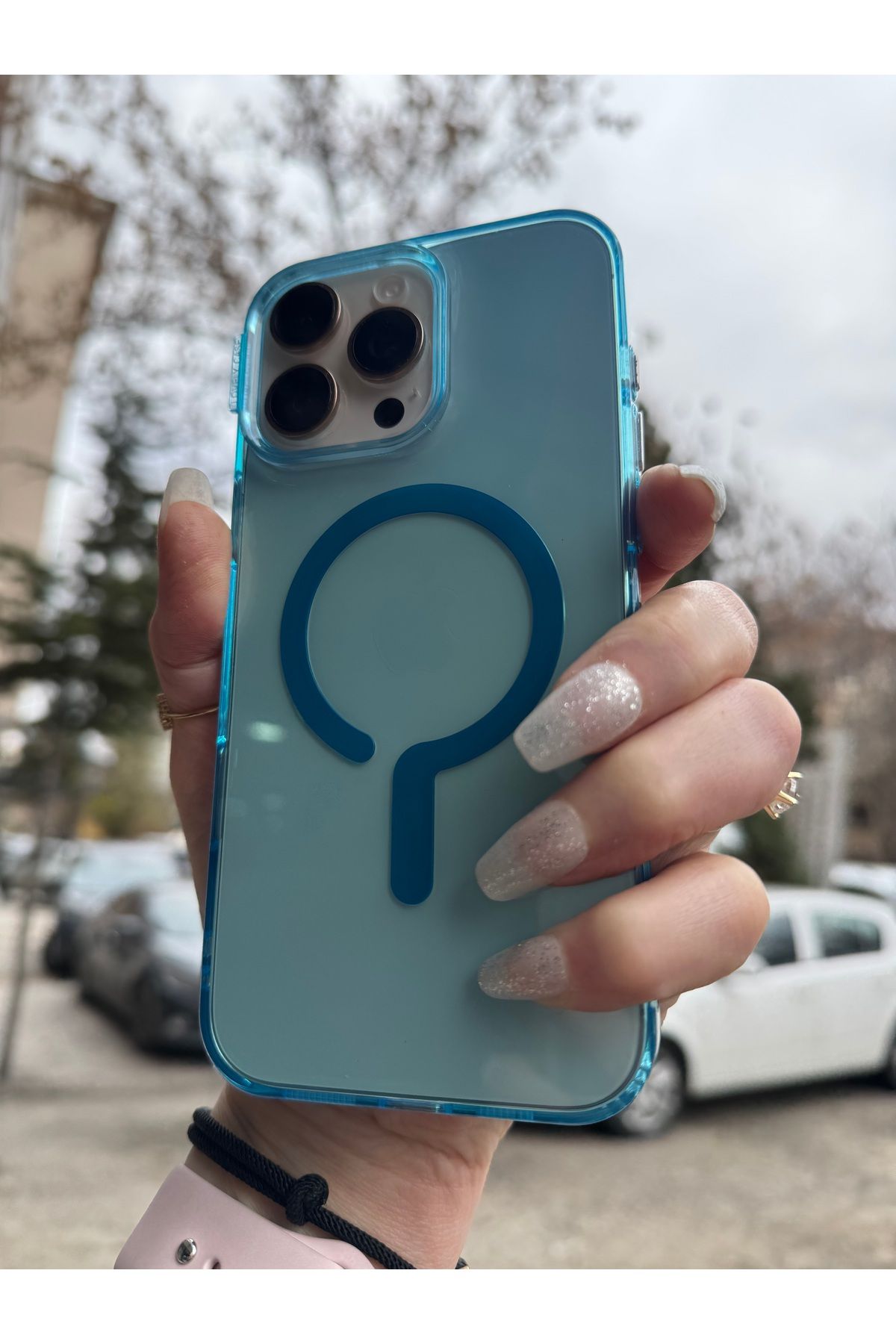 DÜNYA AKSESUAR iPhone 16 pro uyumlu renkli şeffaf megsafe şarj tam koruma sert silikon kılıf
