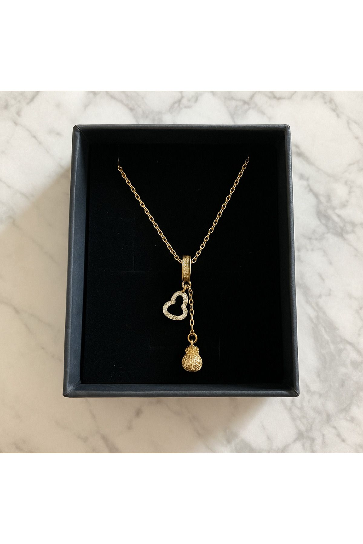 RaSen Collection Sallantılı Meyve Figürlü Çelik Kolye