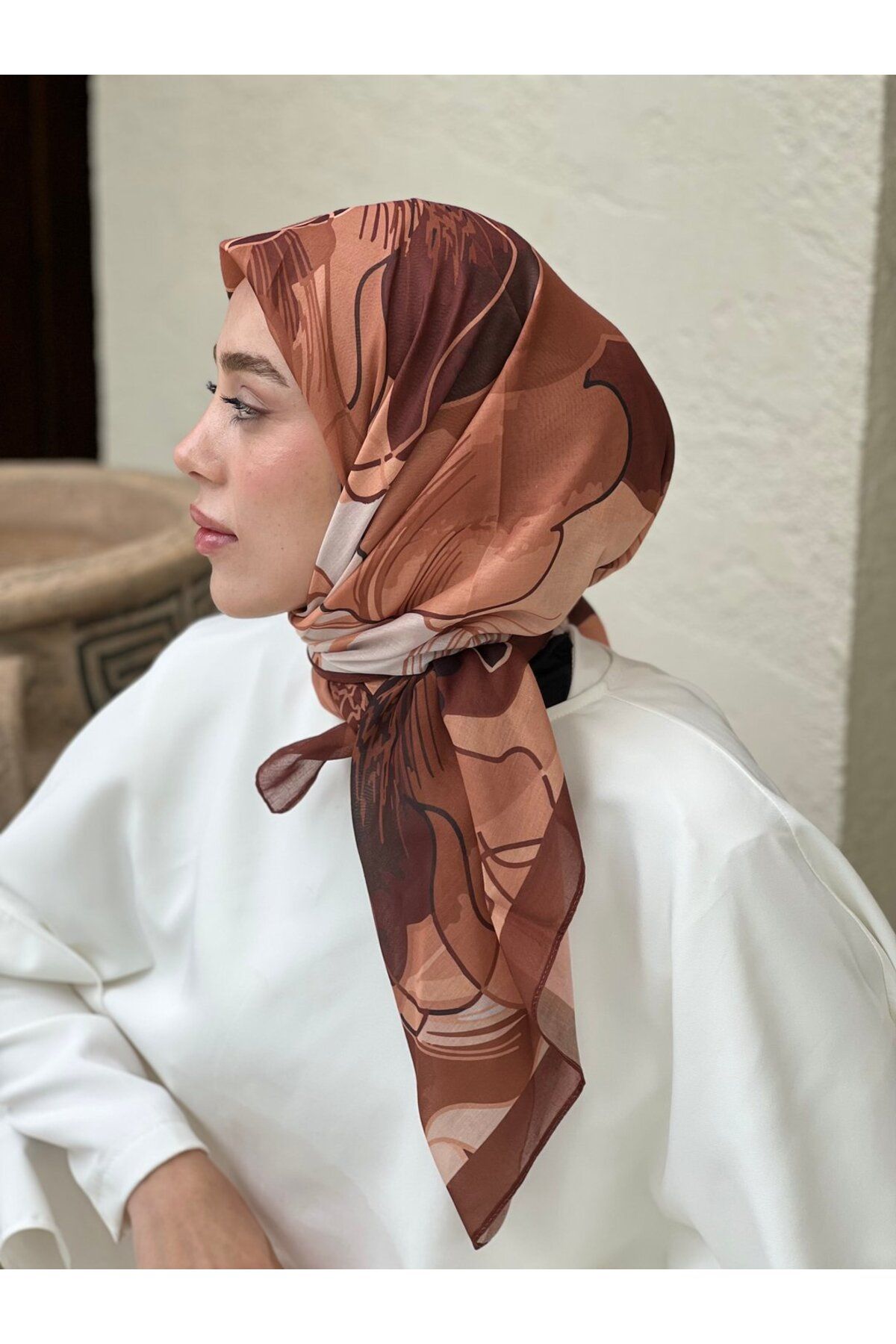 Modakaşmir 110 Cm Orkide Desen Eşarp
