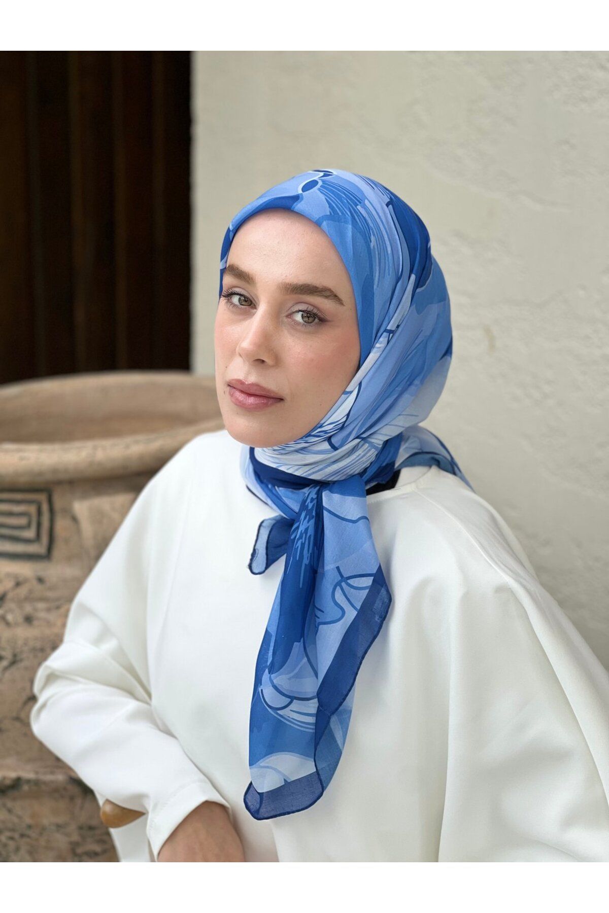 Modakaşmir 110 Cm Orkide Desen Eşarp