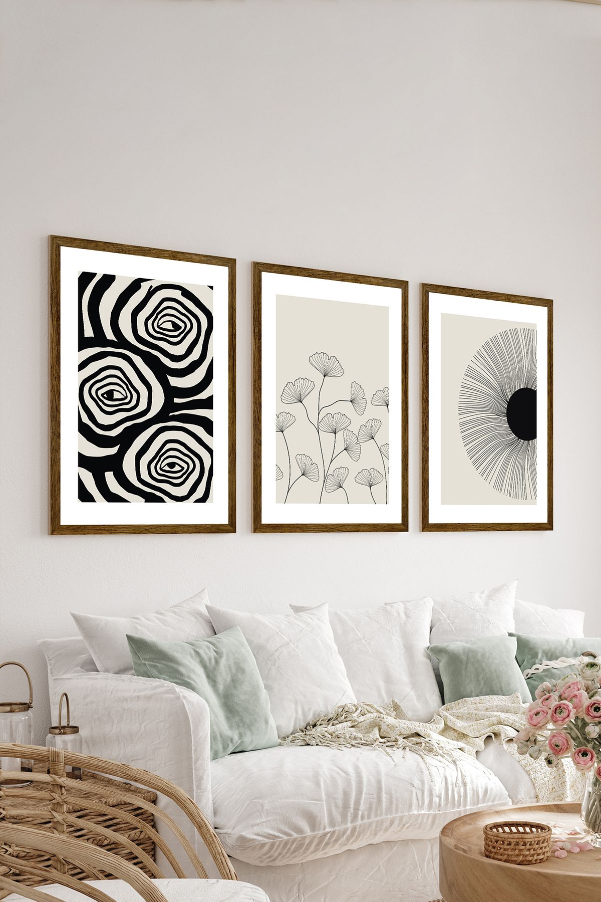 artflow 3 Parça Çerçeve Görünümlü Mdf Tablo Seti