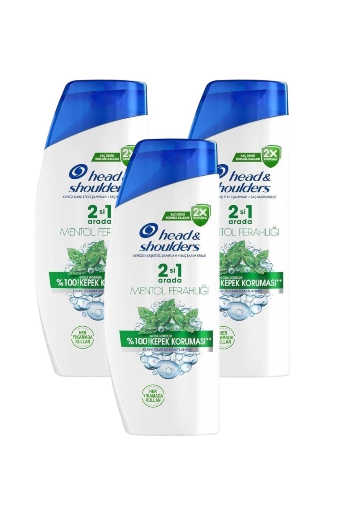 head and shoulders Şampuan Mentol Ferahlığı 2in1 625 ml 3 ADET