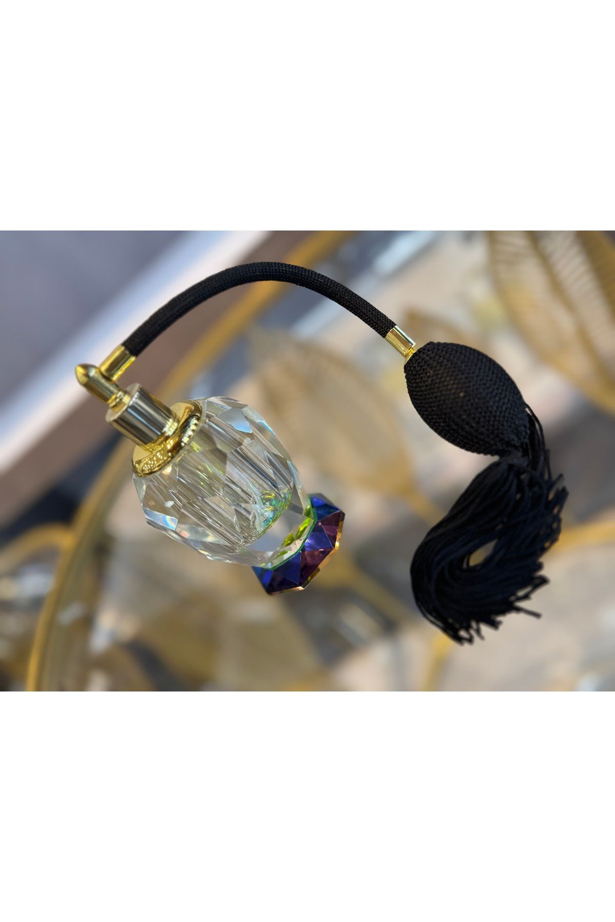 hediye ESTERHOMEDECOR Püsküllü dekoratif cam parfüm şişesi özel kutusunda