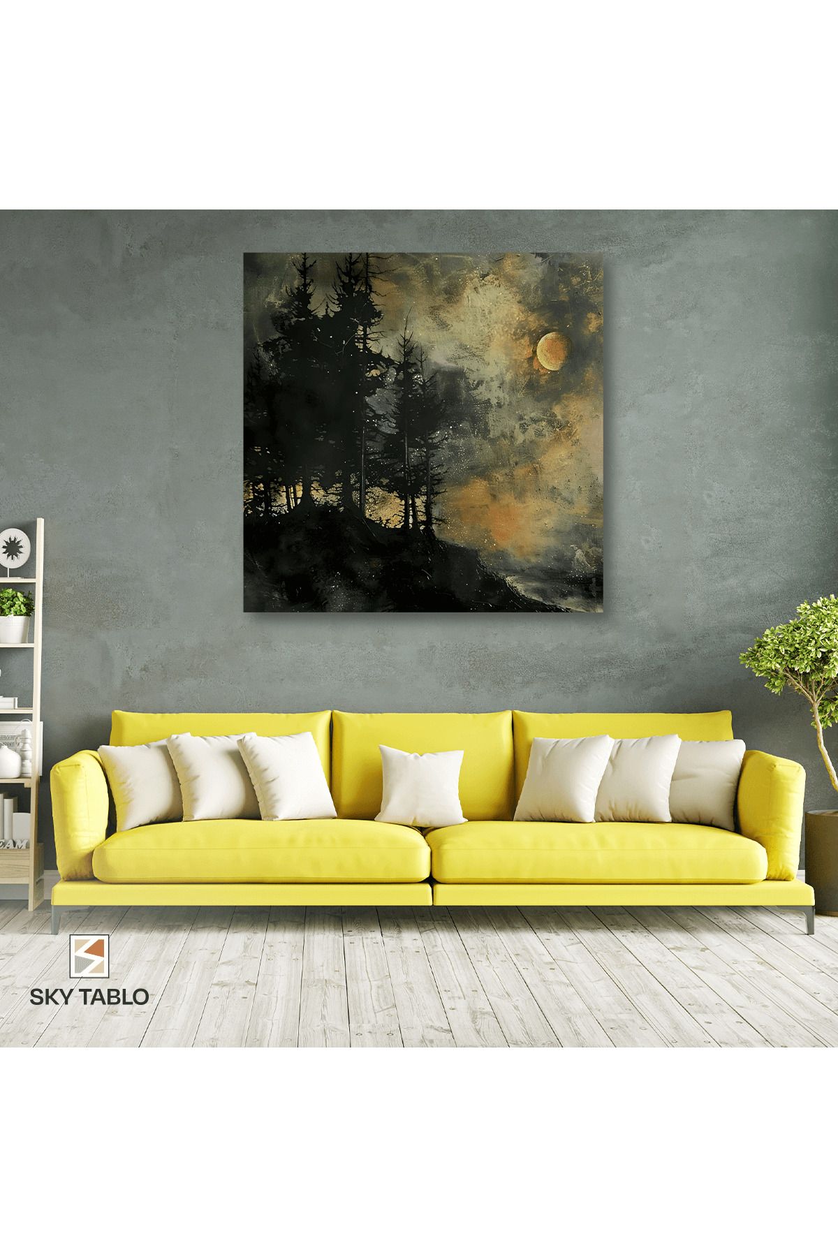 Home Sisler İçindeki Ay Kanvas Tablo