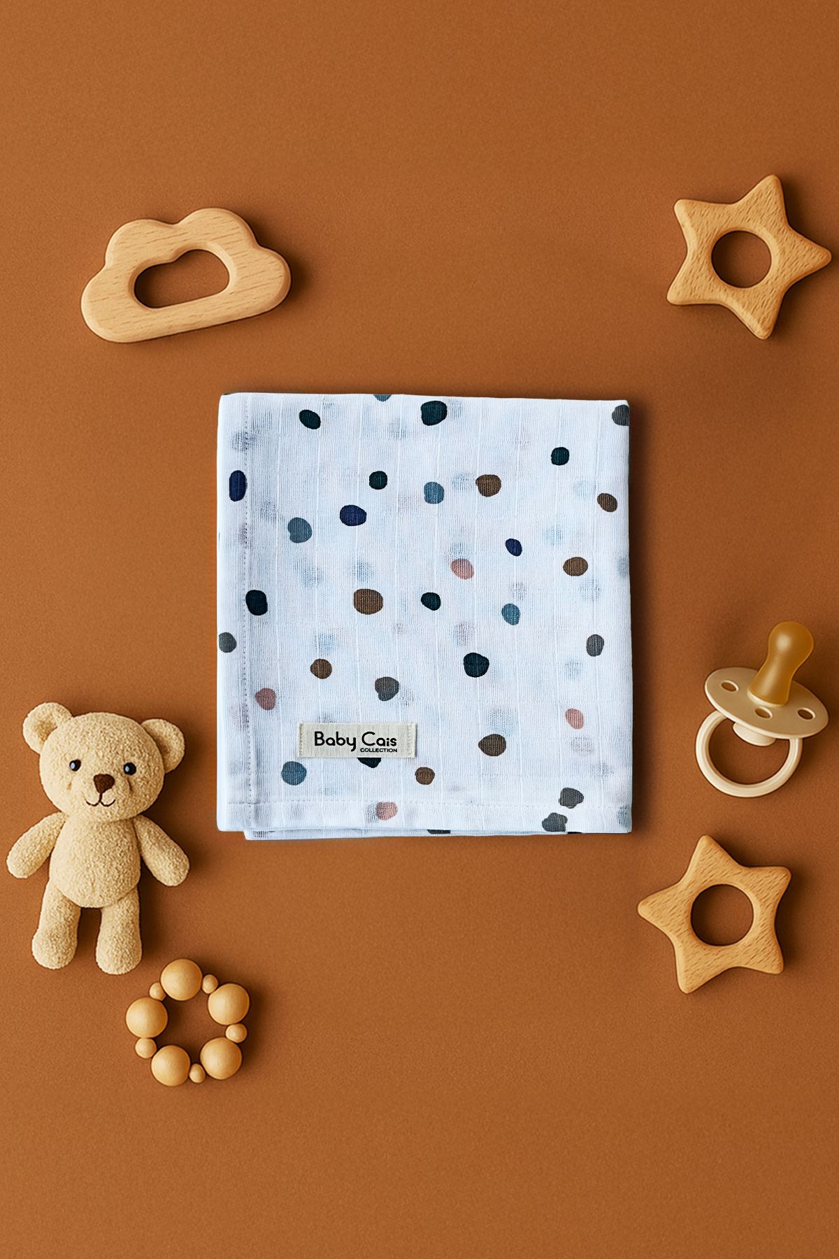 Baby Cais Collection Organik %100 Pamuk Müslin Bebek Örtüsü – Kundak, Bebek Battaniyesi, Ağız Bezi, Alt Açma Örtüsü