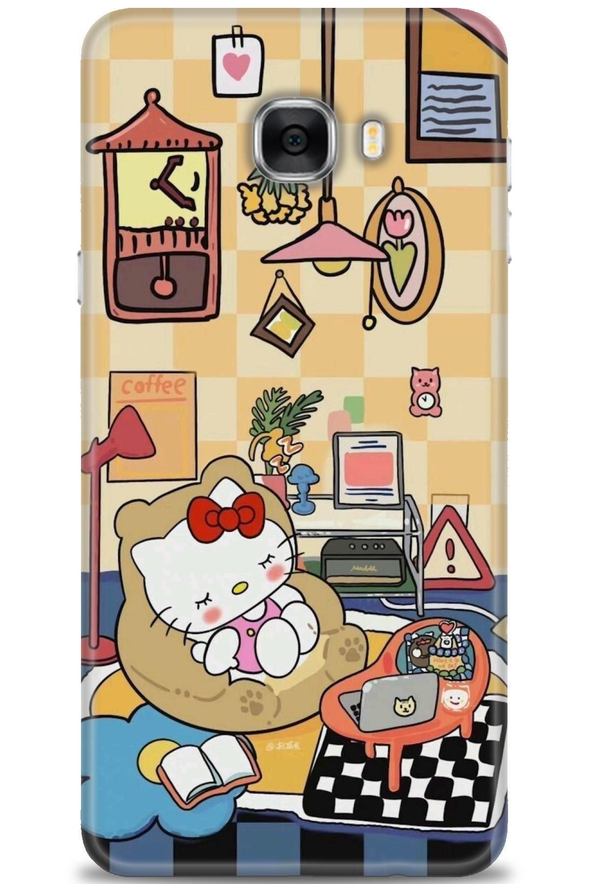 CooperTech Samsung Galaxy C7 İle Uyumlu HD Baskılı Desenli Silikon Kılıf - 829