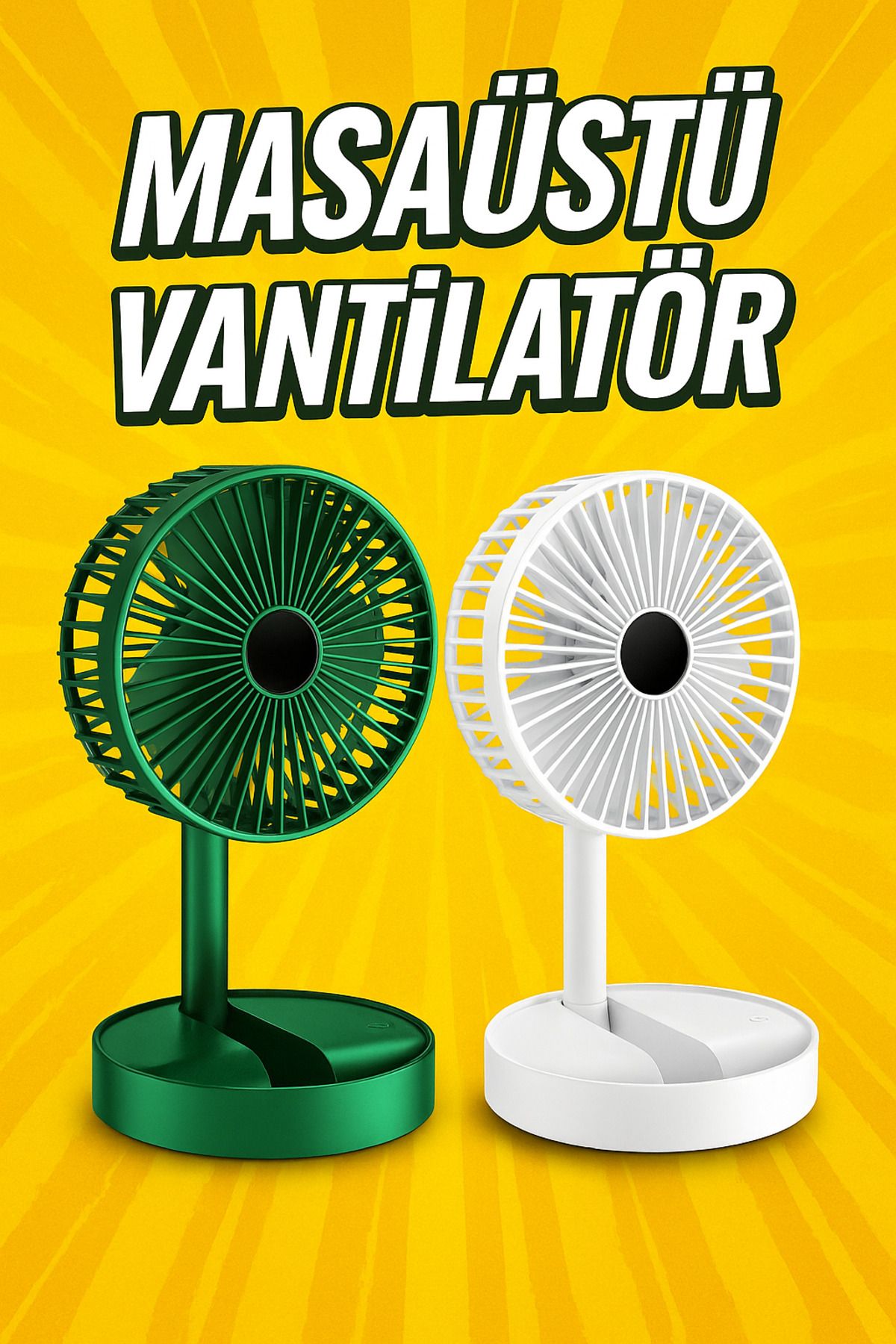 Aragetirsin Katlanabilir Masaüstü Mini Vantilatör – USB Şarjlı, Ayarlanabilir Hız, Telefon Standlı Fan