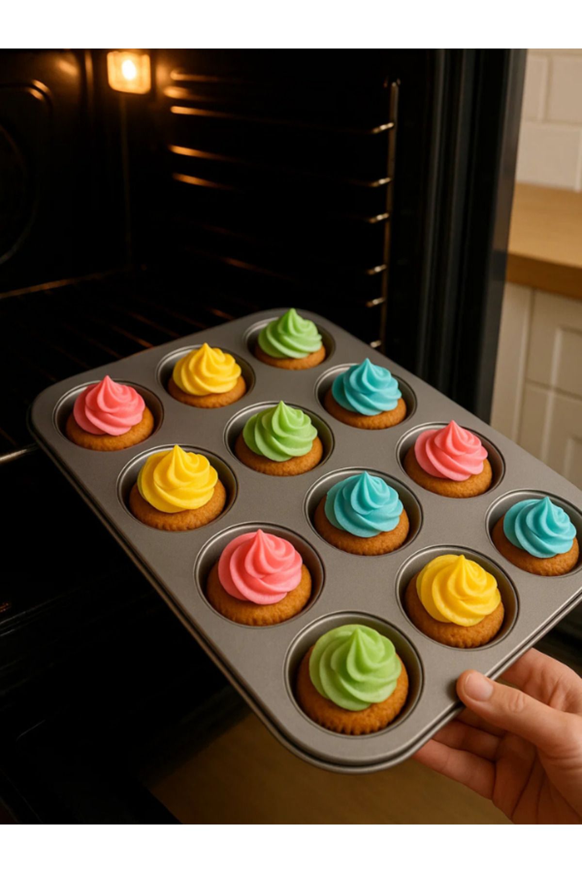 morlimon Muffin Kek Kalıbı 12'li 35 Cm Teflon