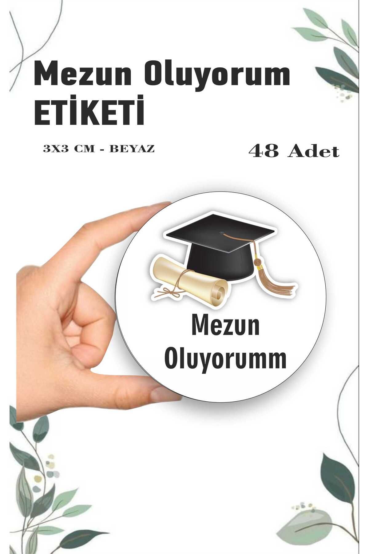 ZY TASARIM Mezun Oluyorum Mezuniyet Hatırası İyi Tatiller Öğretmen Etiket Karne Hatırası 3 cm 48 Adet