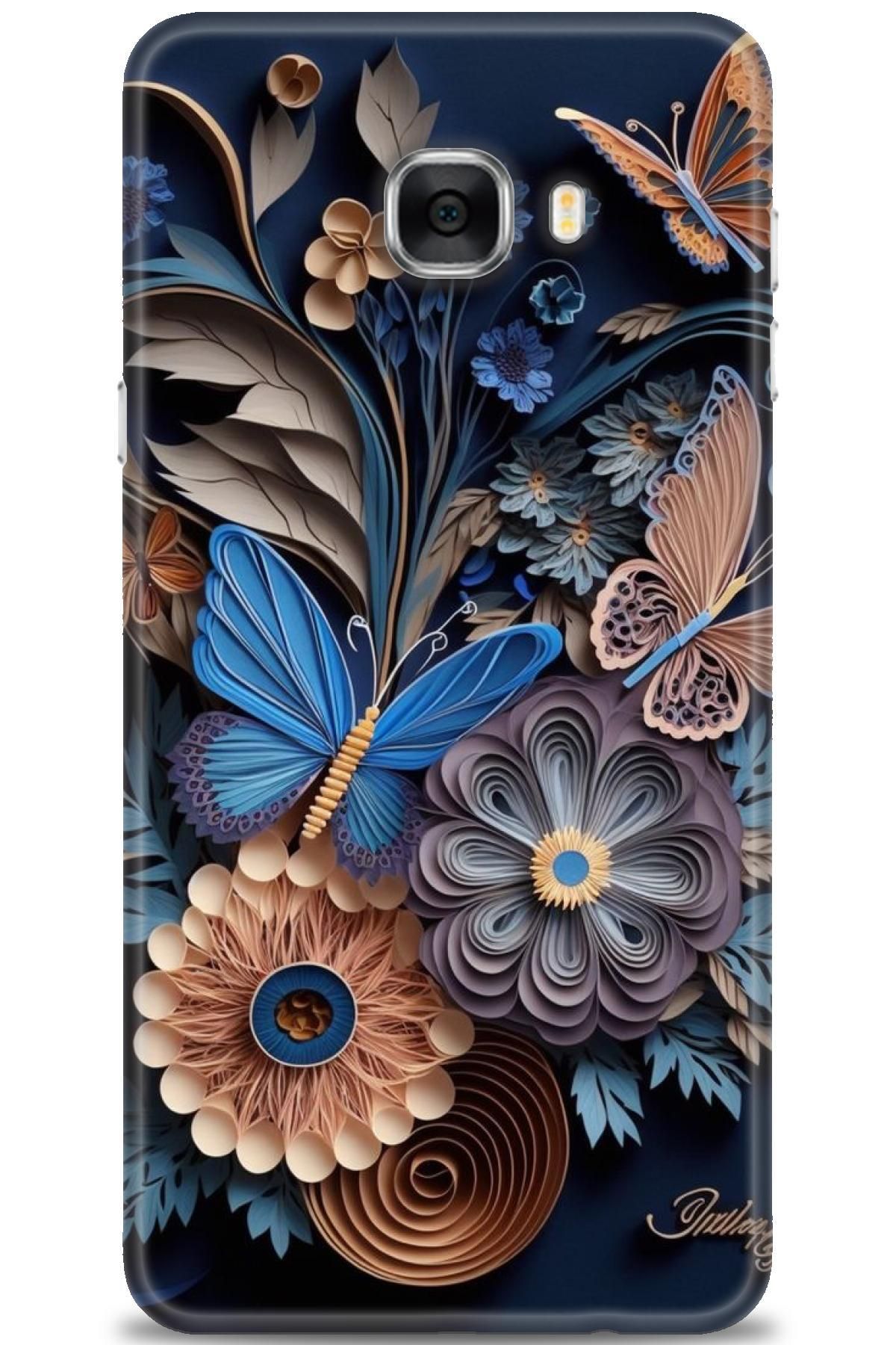CooperTech Samsung Galaxy C7 İle Uyumlu HD Baskılı Desenli Silikon Kılıf - 351