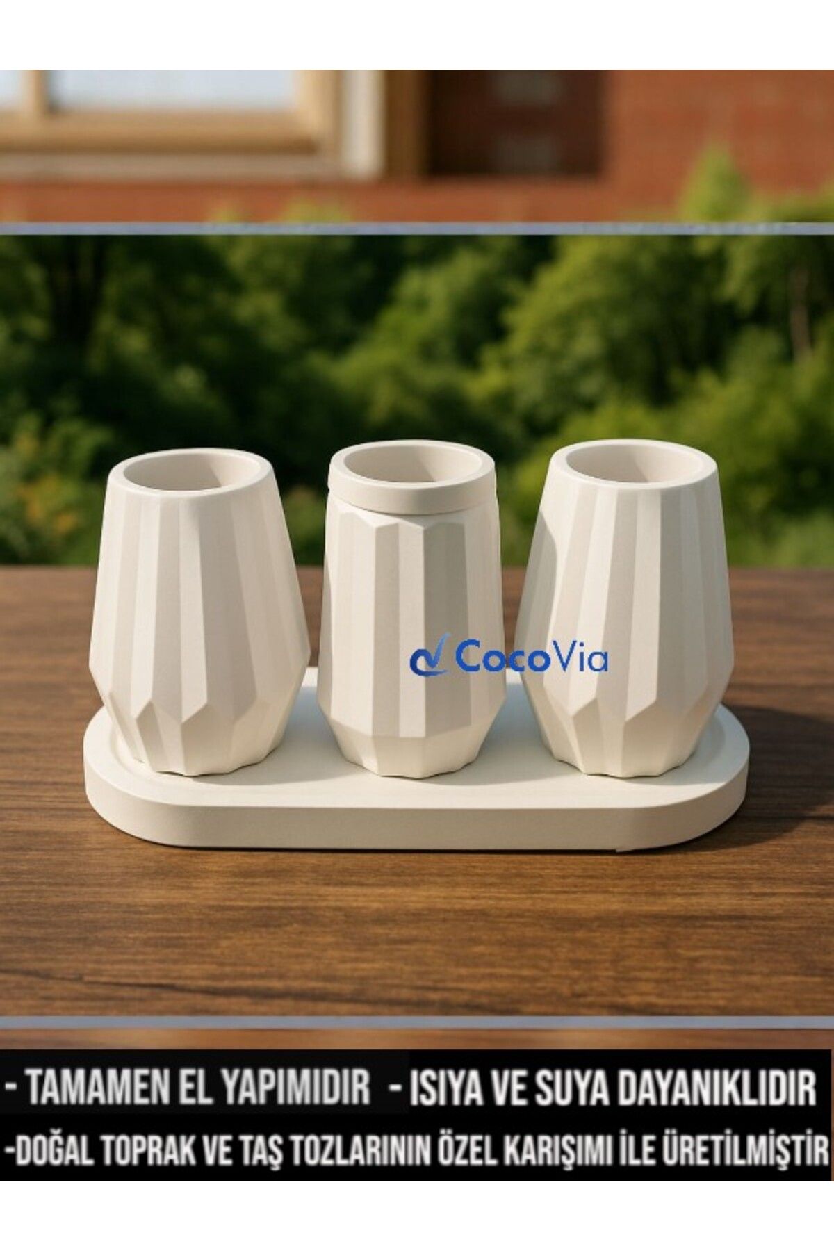 CocoVia Dekoratif Özel El Yapımı Ev Dekoru / Biblo / Çiçeklik/ Ofis Dekoru Hediyelik/ Şamdan Mumluk