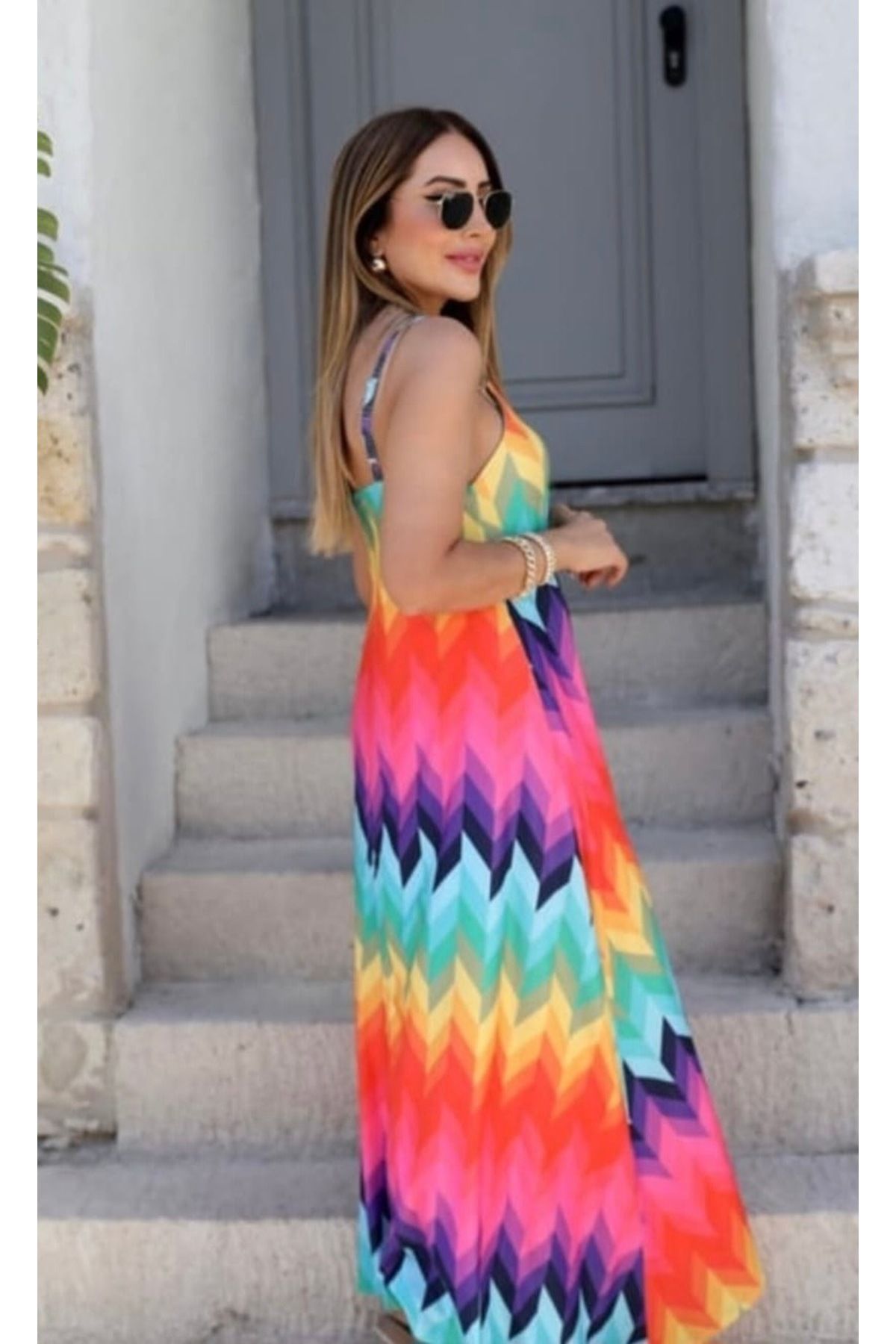 Butik UZUN ASKILI ELBİSE
