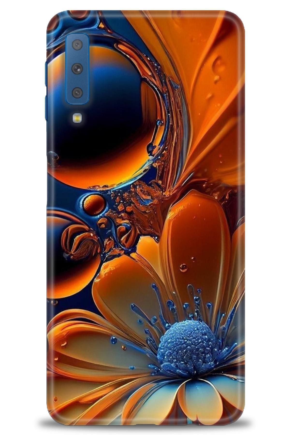 CooperTech Samsung Galaxy A7 2018 İle Uyumlu HD Baskılı Desenli Silikon Kılıf - 360