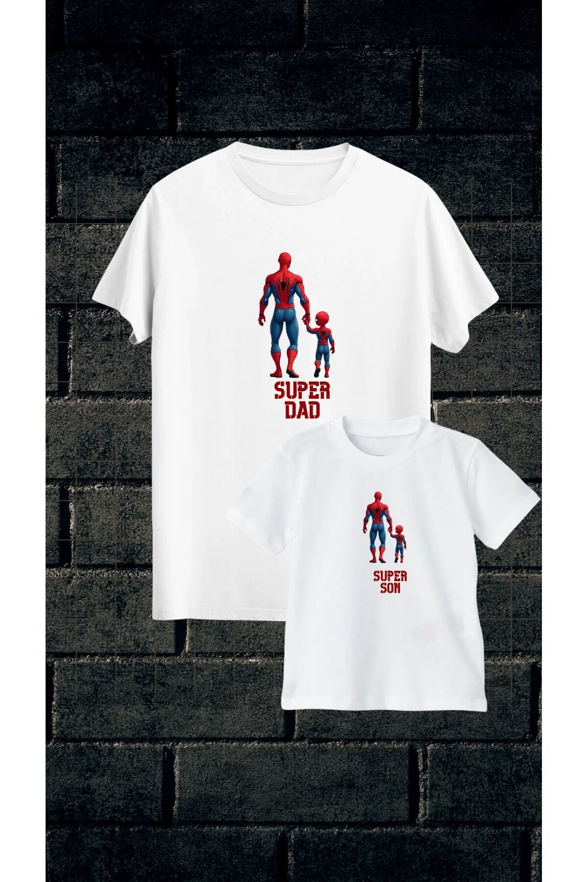 Qool Collection Super Dad & Super Son Baba-Oğul Tişört Takımı – Özel Tasarım