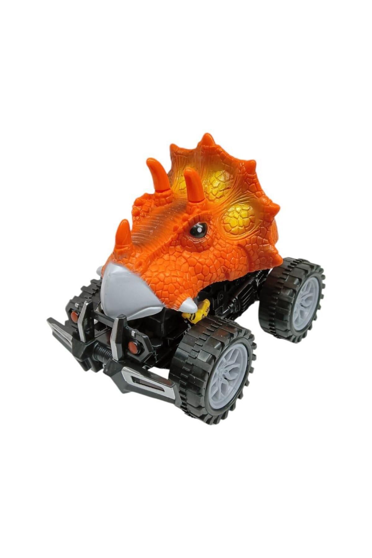 merland benvecocuk Sürtmeli Dinazor Robota Dönüşen Araba 14 Cm - Turuncu (Lisinya)