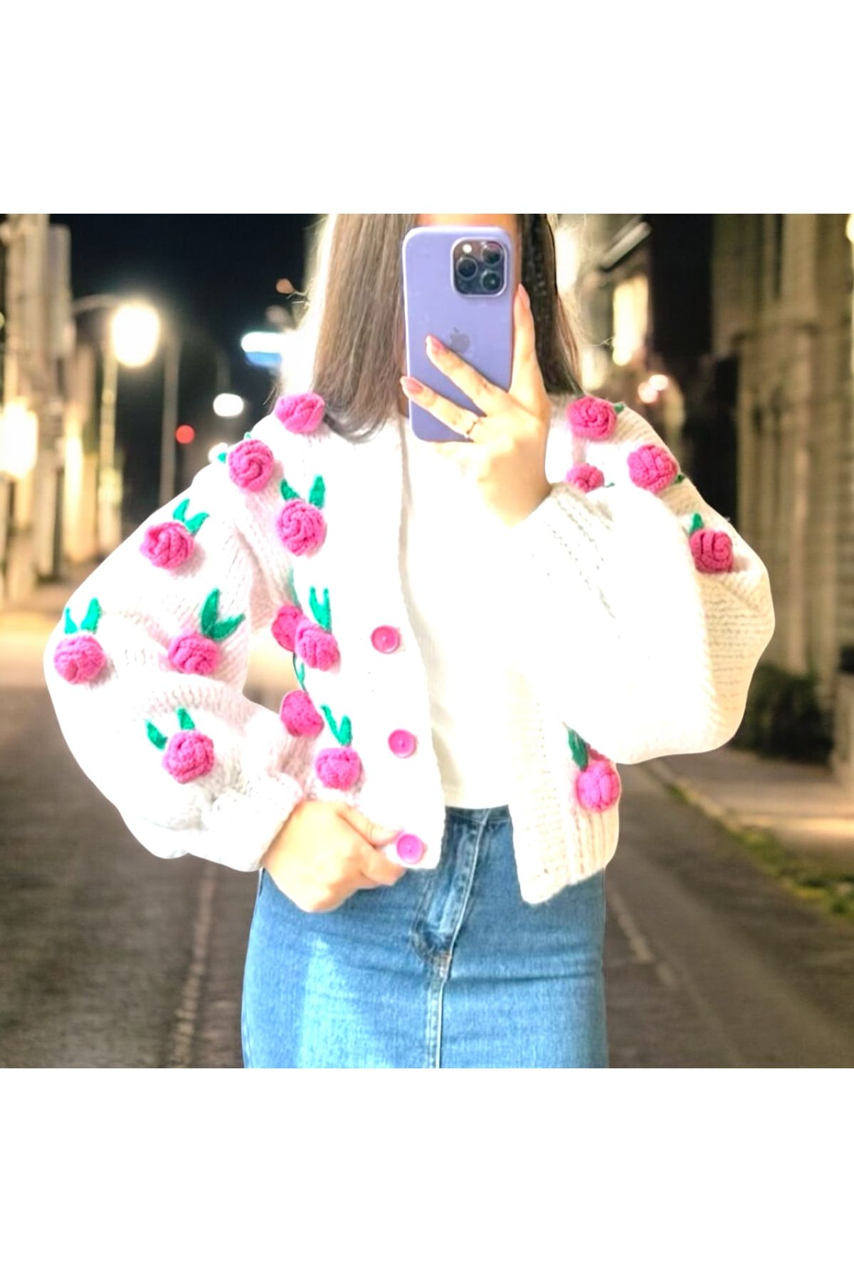 Charme Elegant el örgüsü hırka