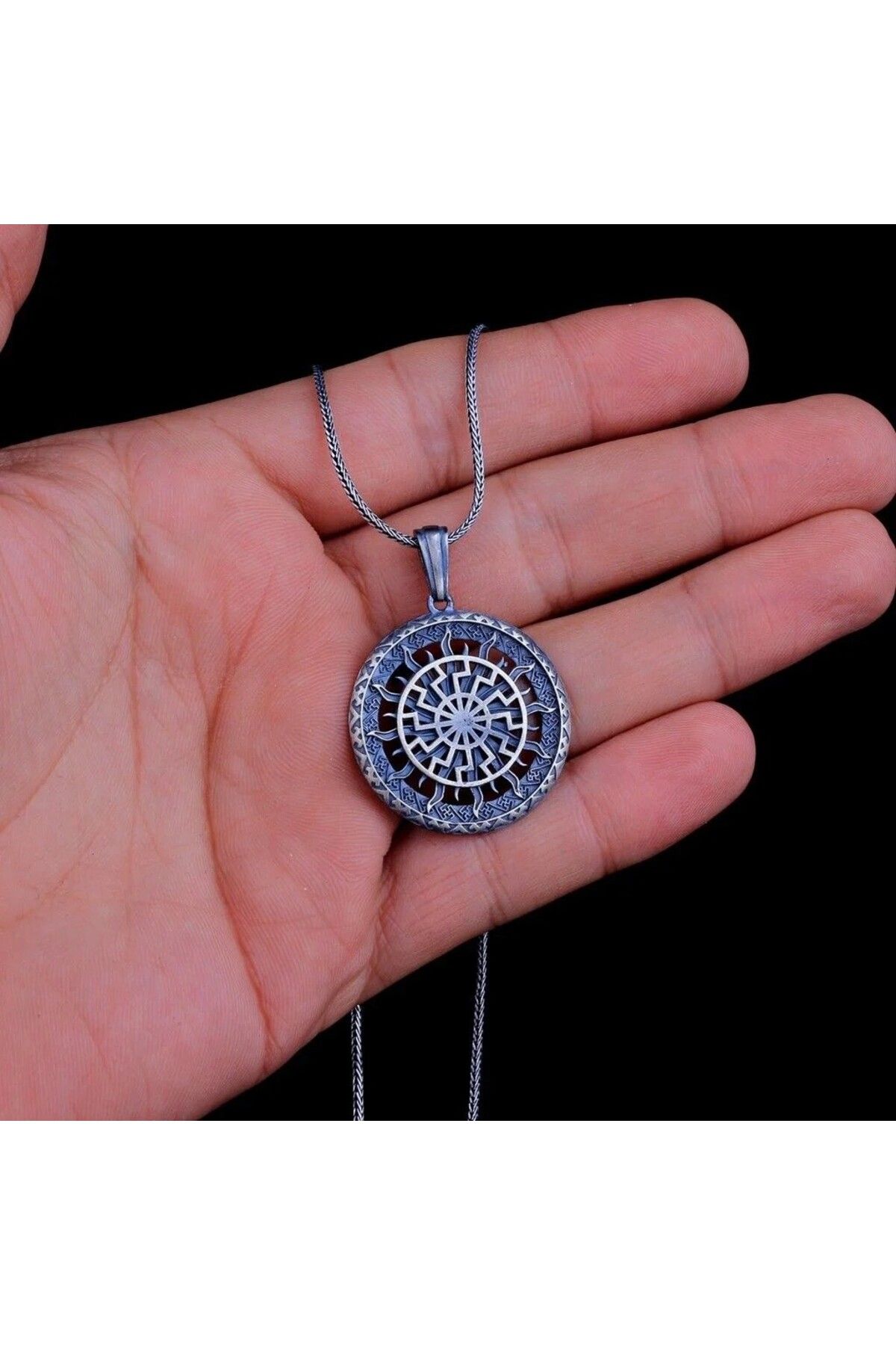 shop Güneş Tanrısı 925 Ayar Gümüş Erkek Kolye