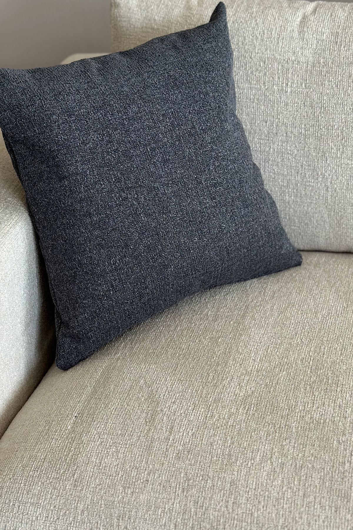 yucelique Tweed Kumaş Stria Touch Premium Kırçıllı Kırlent Kılıfı