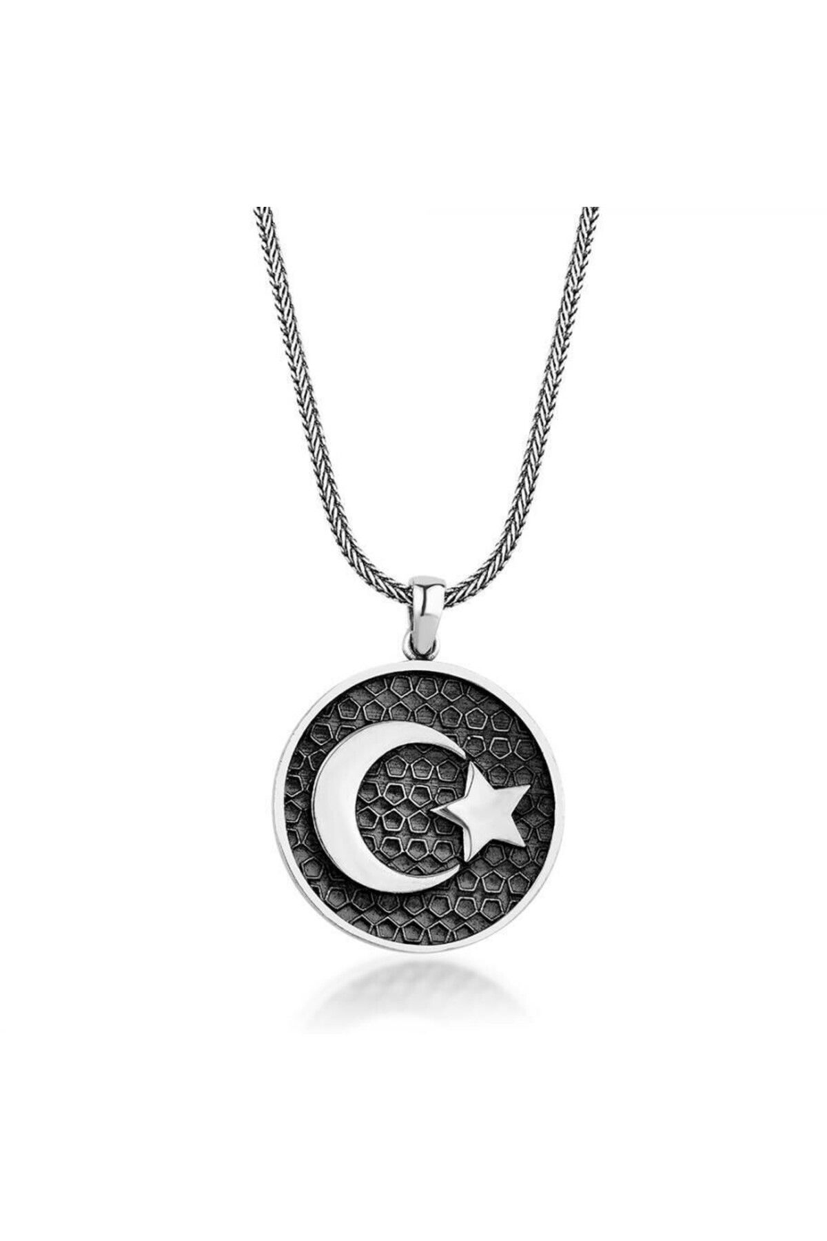 shop Ay Yıldız 925 Ayar Gümüş Erkek Kolye