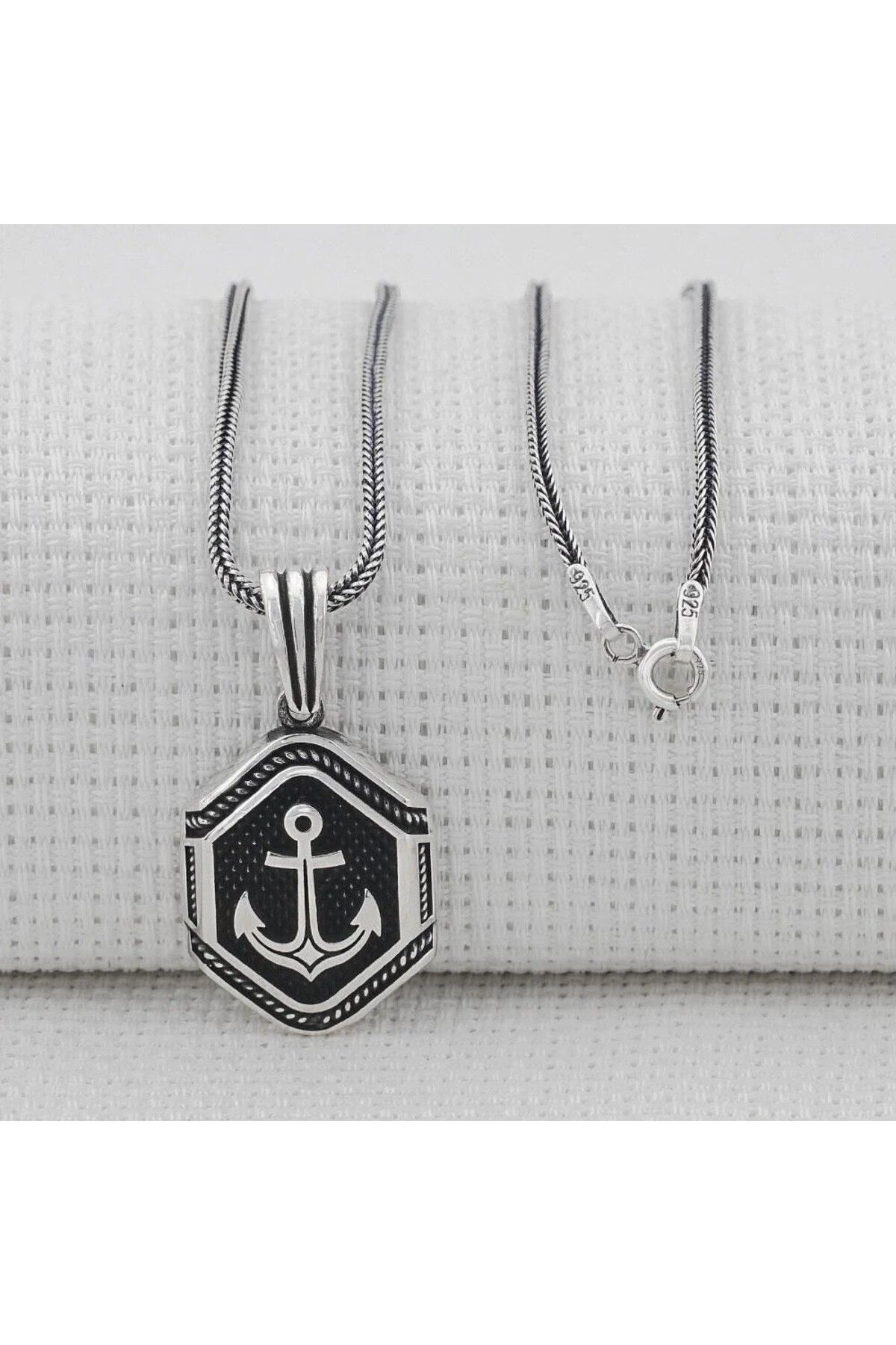 shop Denizci Çapa 925 Ayar Gümüş Erkek Kolye