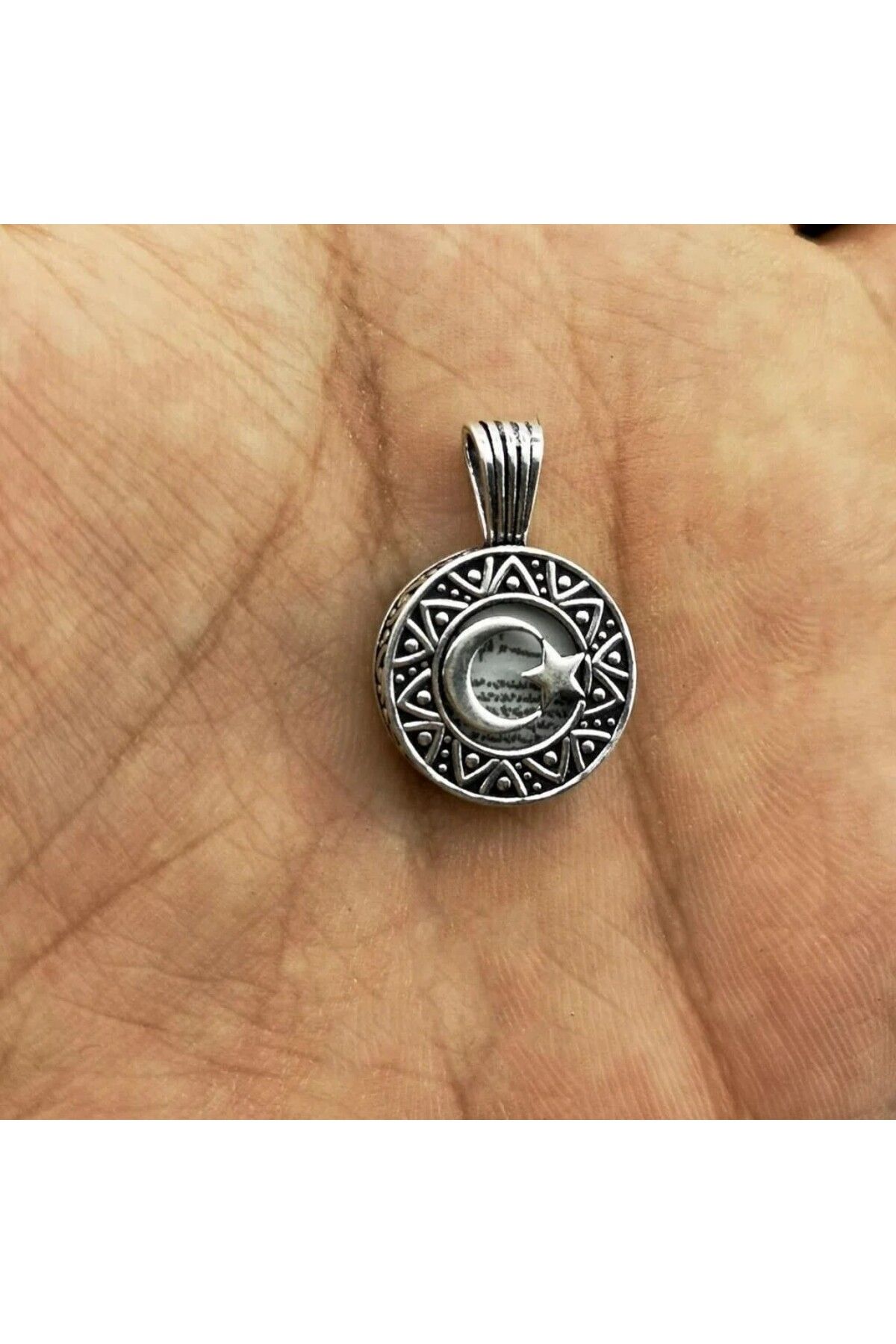 shop Ay Yıldız Tasarımlı cevşeni Kebir Dua 925 Ayar Gümüş Erkek Kolye Ucu