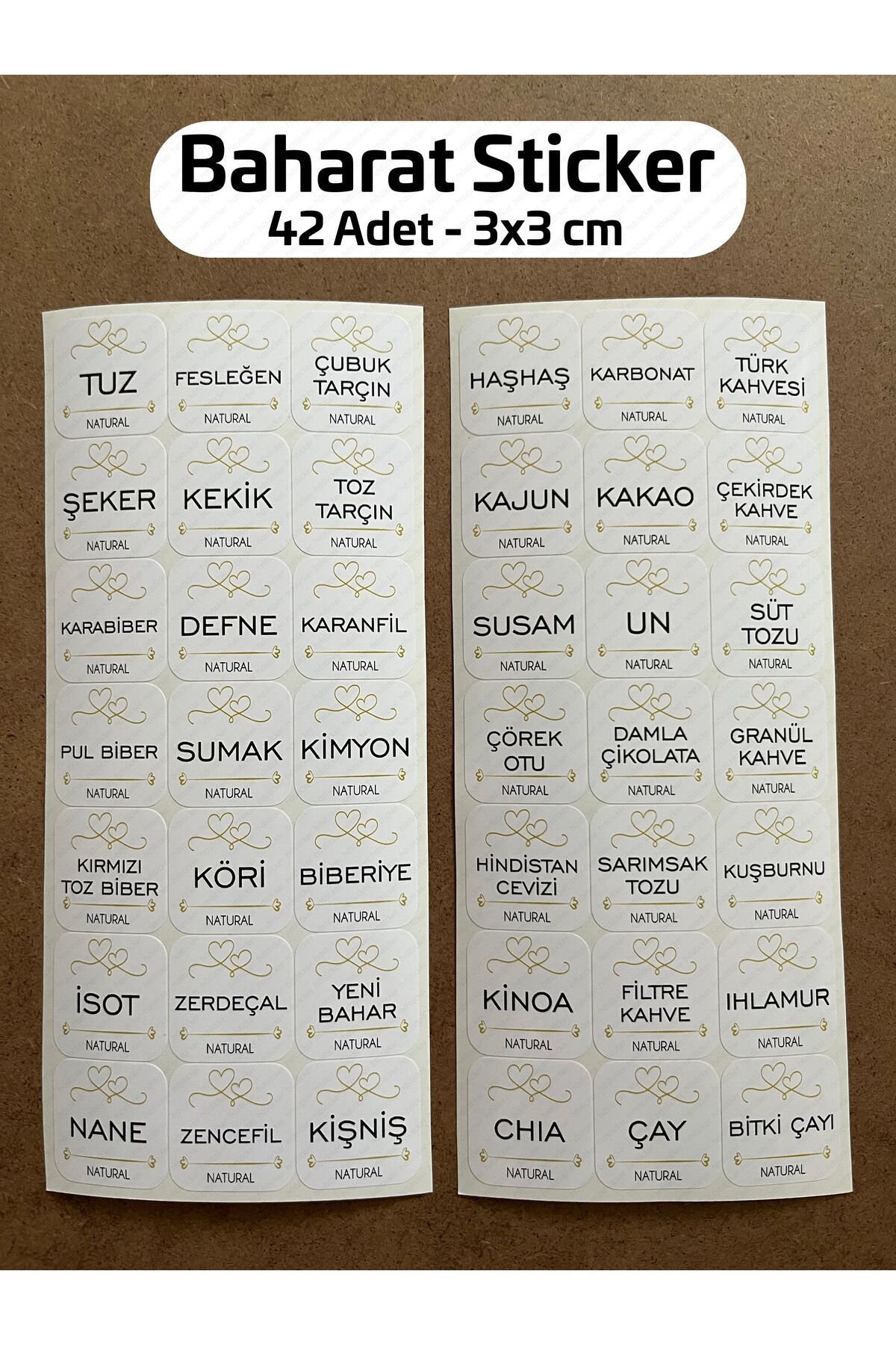 hdsticker 42 Adet Baharat Bakliyat Kuruyemiş Kavanoz Saklama Kabı Banyo Etiketi Sticker Düzenleyici Erzak P3