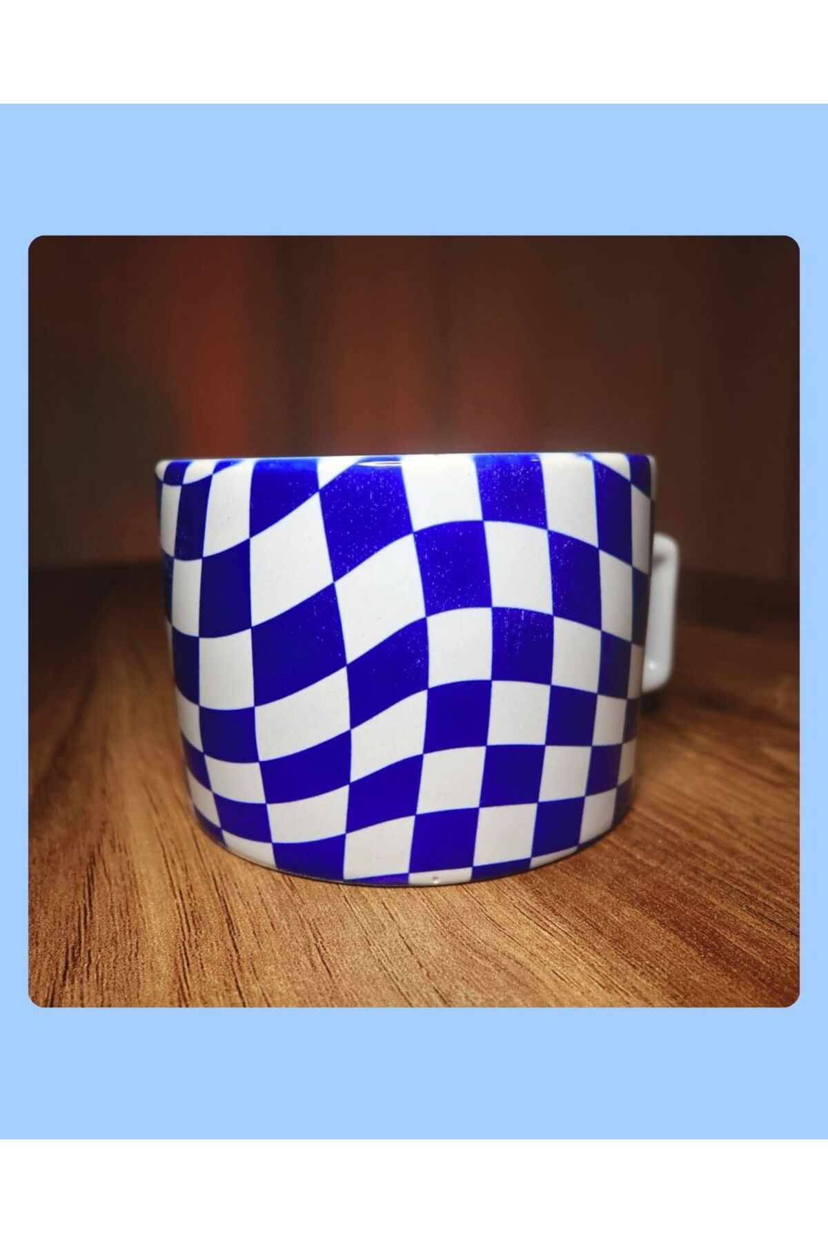 mugyouall Dama Desenli Retro Trend Renkli Kahve Kupası Kahve Fincanı