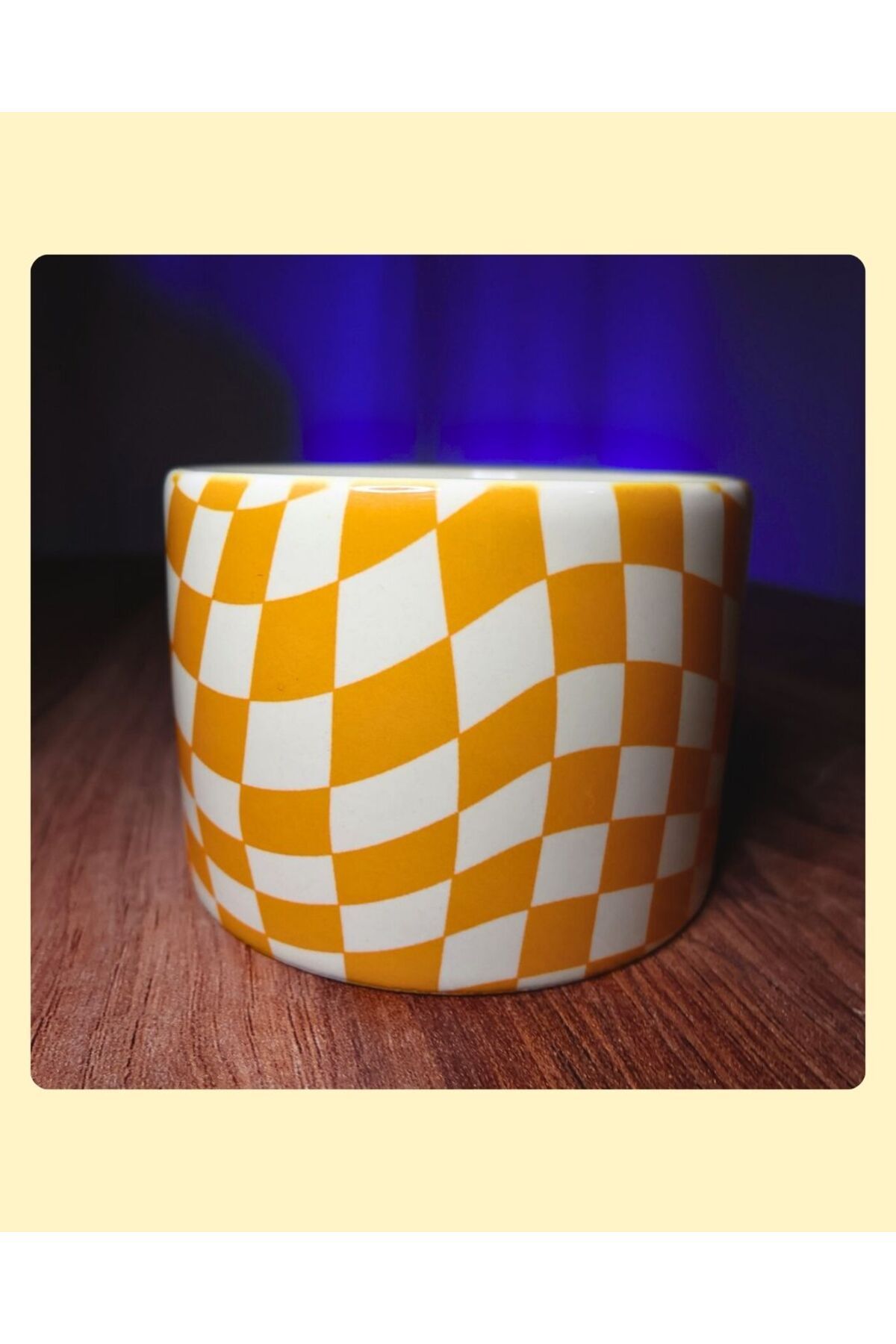 mugyouall Dama Desenli Retro Trend Renkli Kahve Kupası Kahve Fincanı
