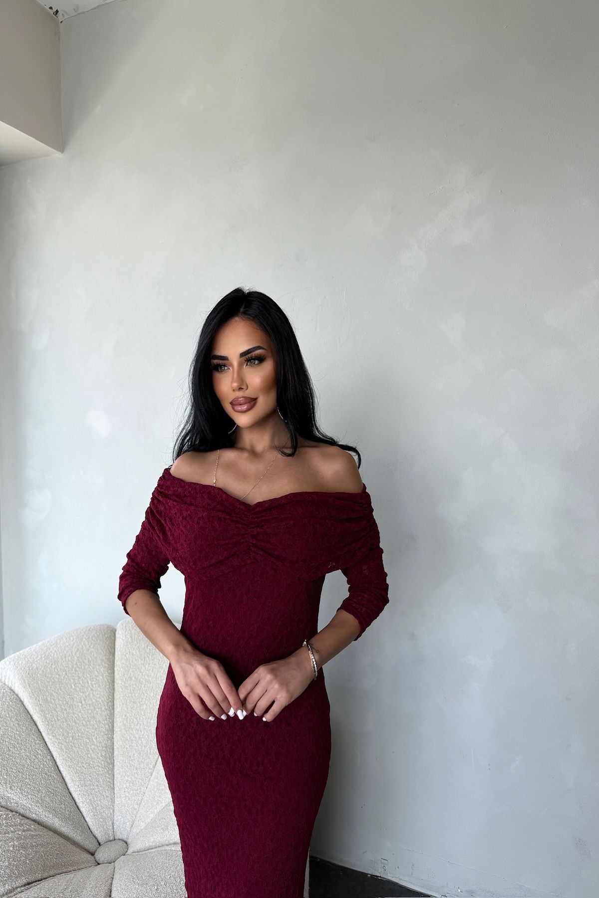 kamacibutik MADONNA YAKA GÜPÜR ELBİSE