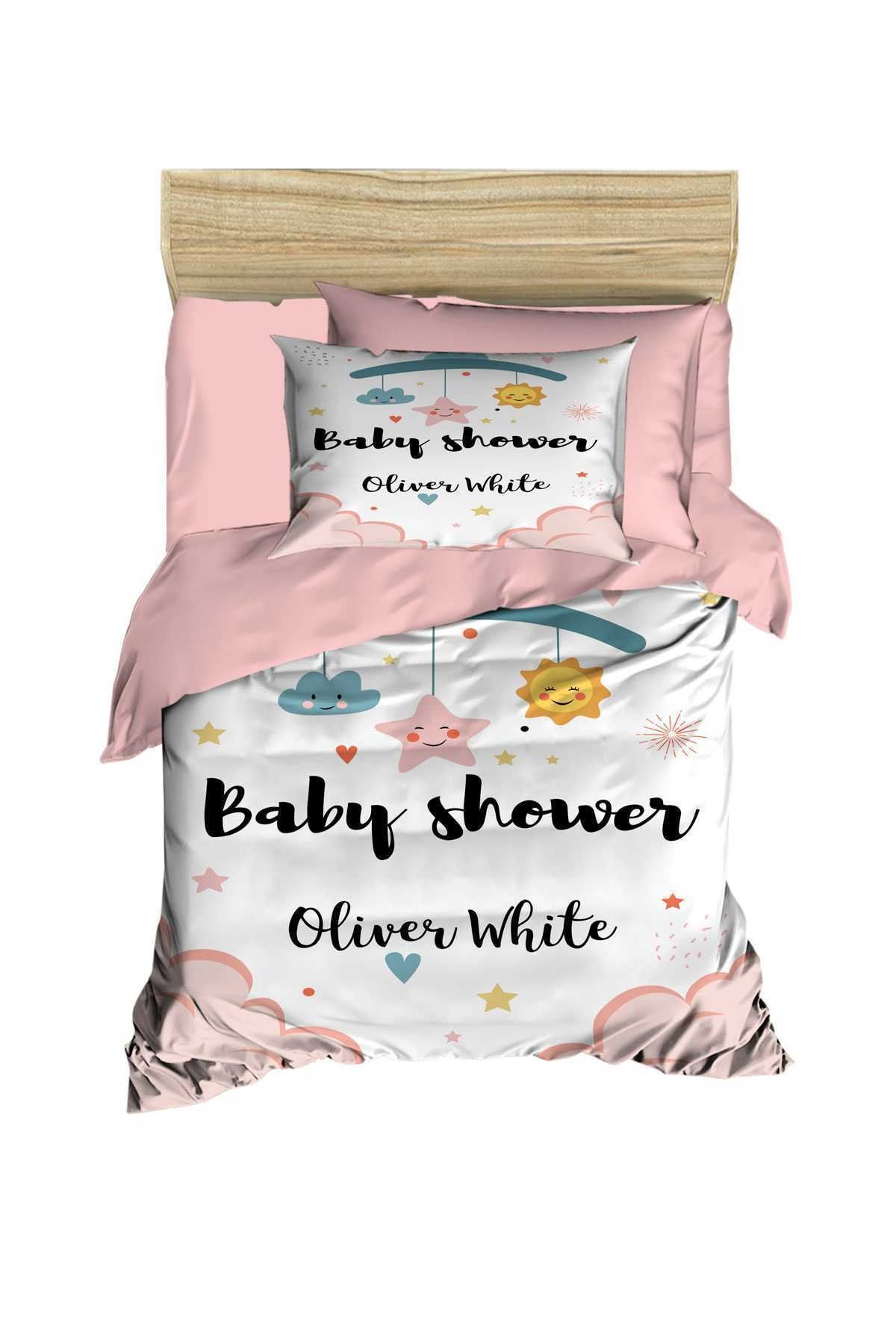merland benvecocuk Yenidoğan Kız Bebek Nevresim Takımı %100 Pamuklu Baby Shower White