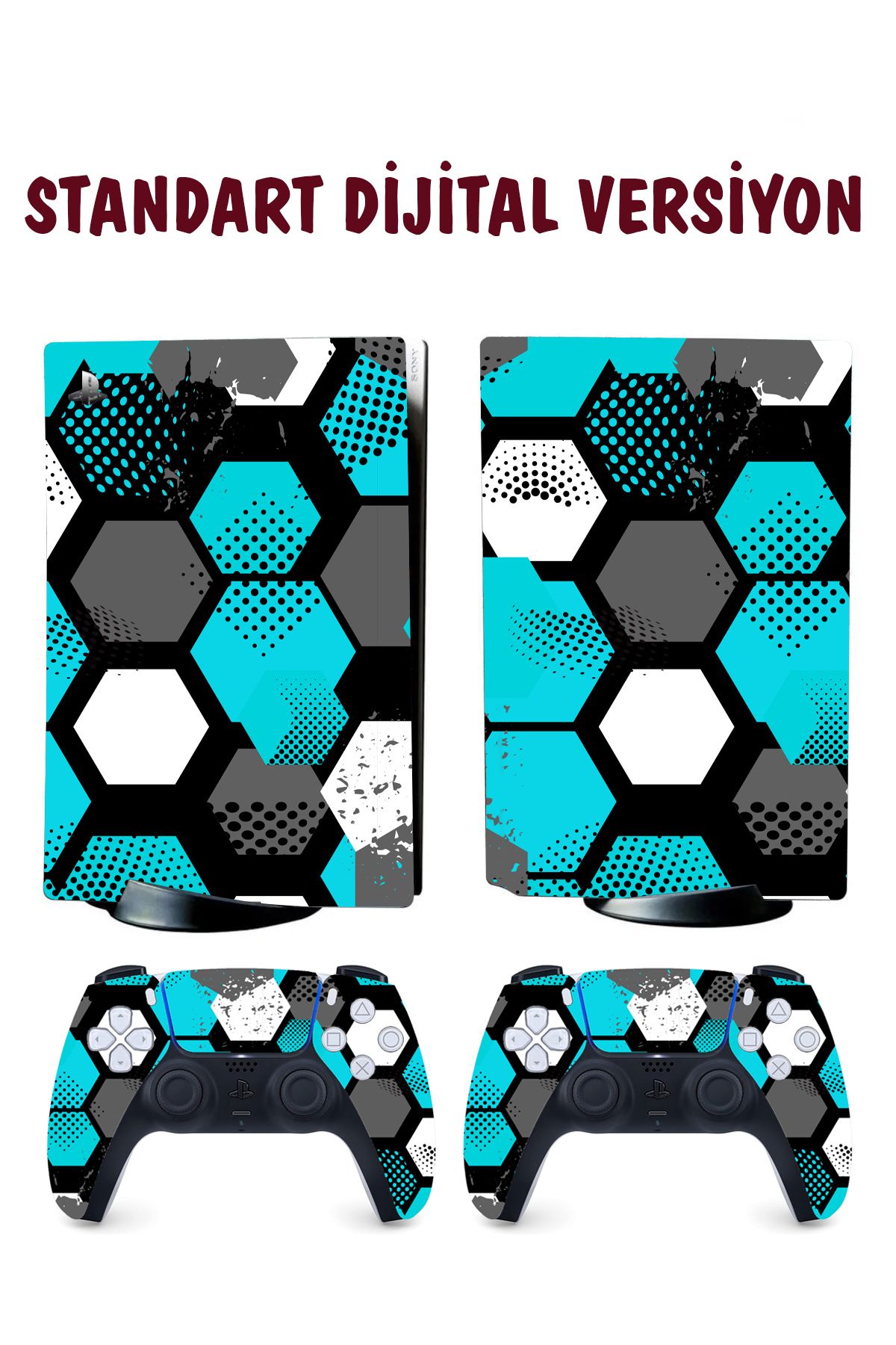 KT Decor Bal Peteği Desenli Playstation 5 Full Sticker Kaplama Seti