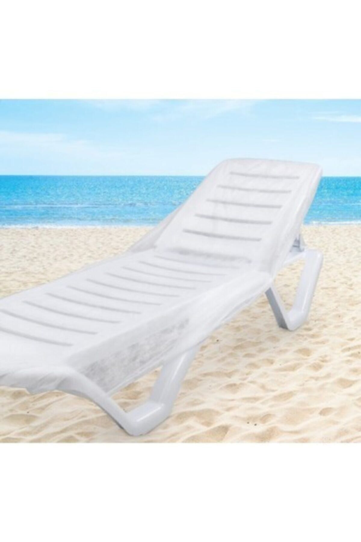 SerenityHaven Tek Kullanımlık Lastikli Şezlong Örtüsü 50 Adet