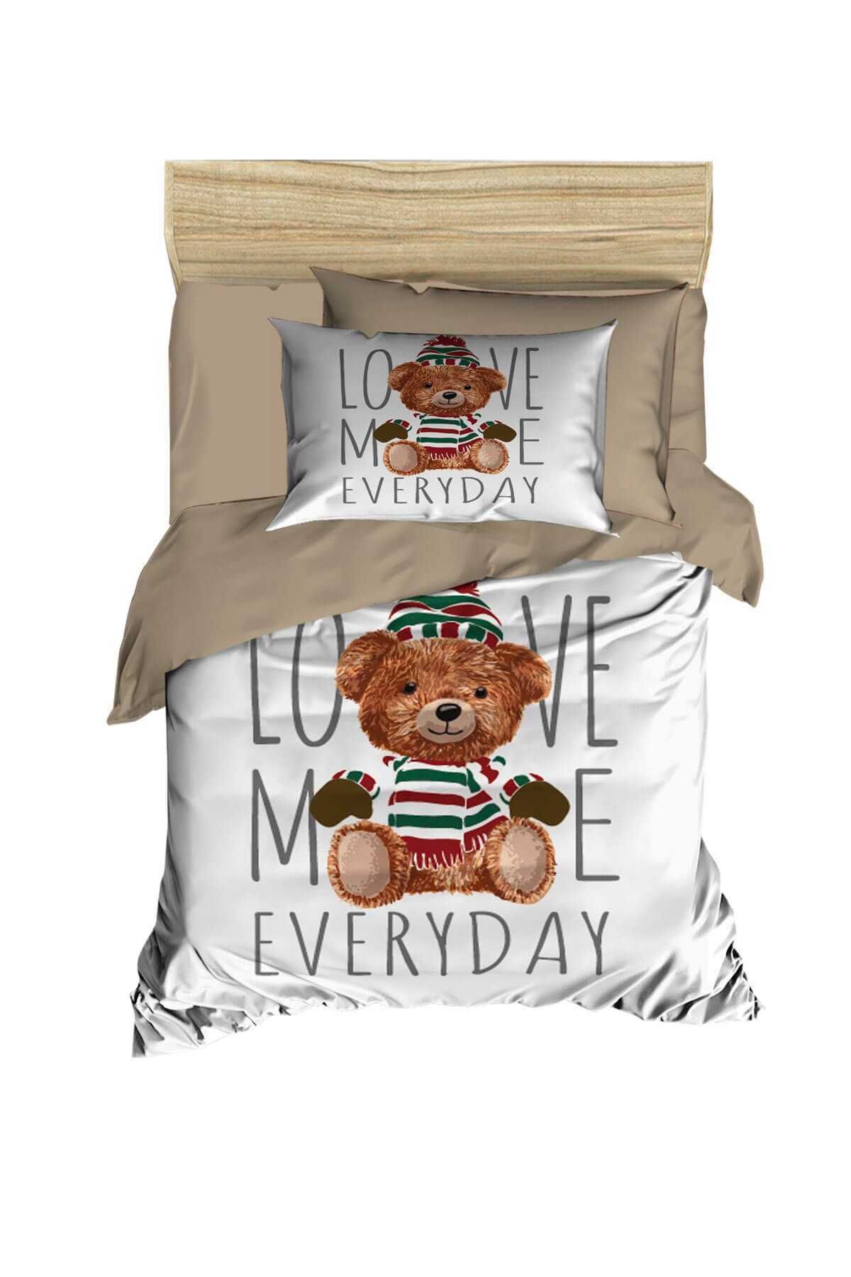 merland benvecocuk Dijital Baskılı 3d Pamuklu Yenidoğan Bebek Nevresim Takımı Love Me Everyday