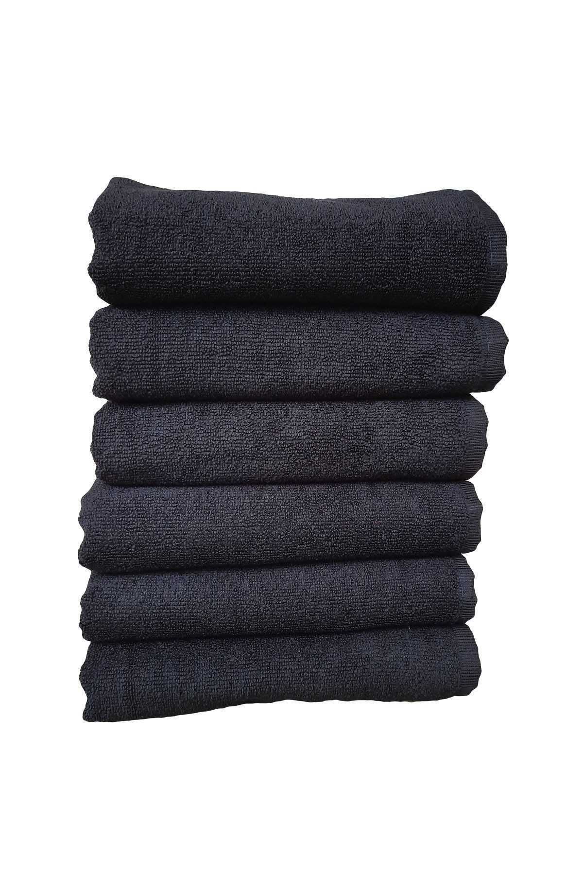 merland benvecocuk 6Lı Paket Boya Tutmayan Mikrofiber El Yüz Spor Kuaför Havlusu 50X90 Cm
