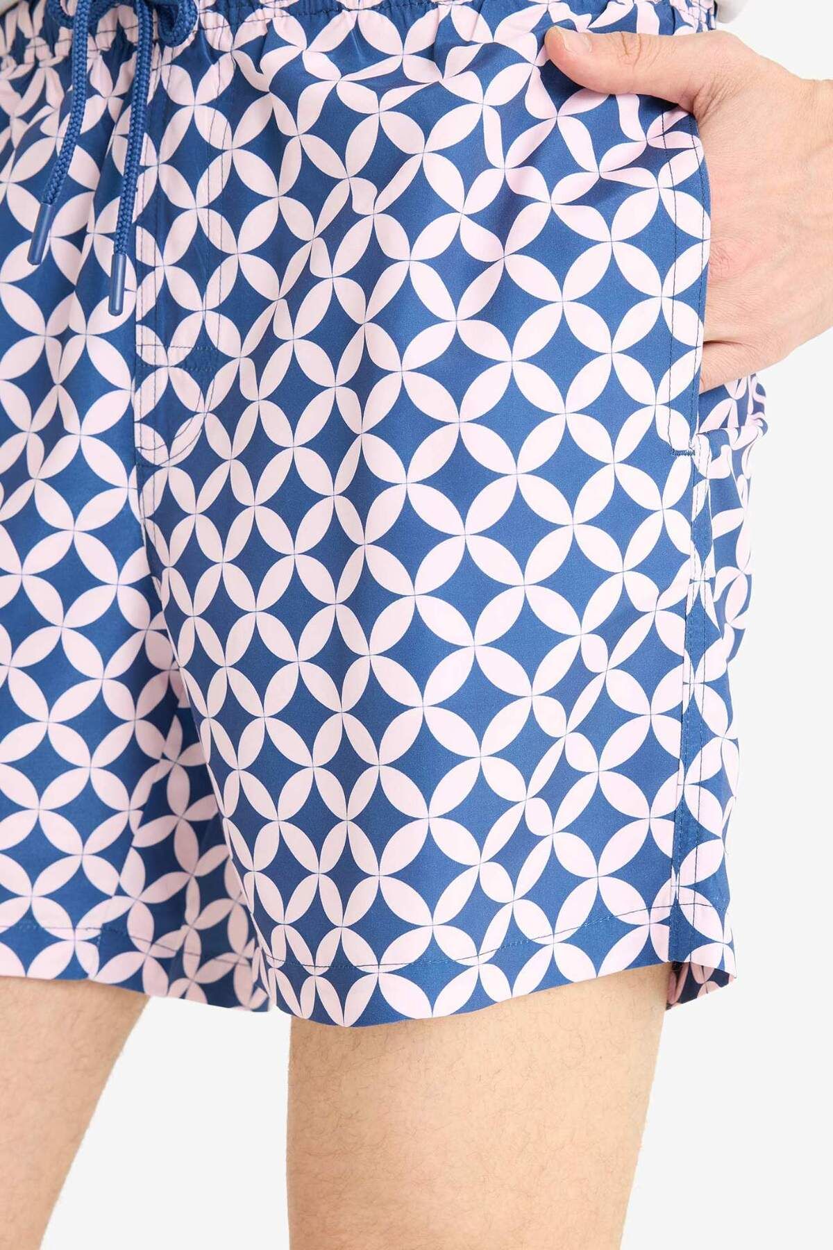 DeFacto-Patterned Mesh Lined Short Length Swim Shorts E1029Ax25Hs 6