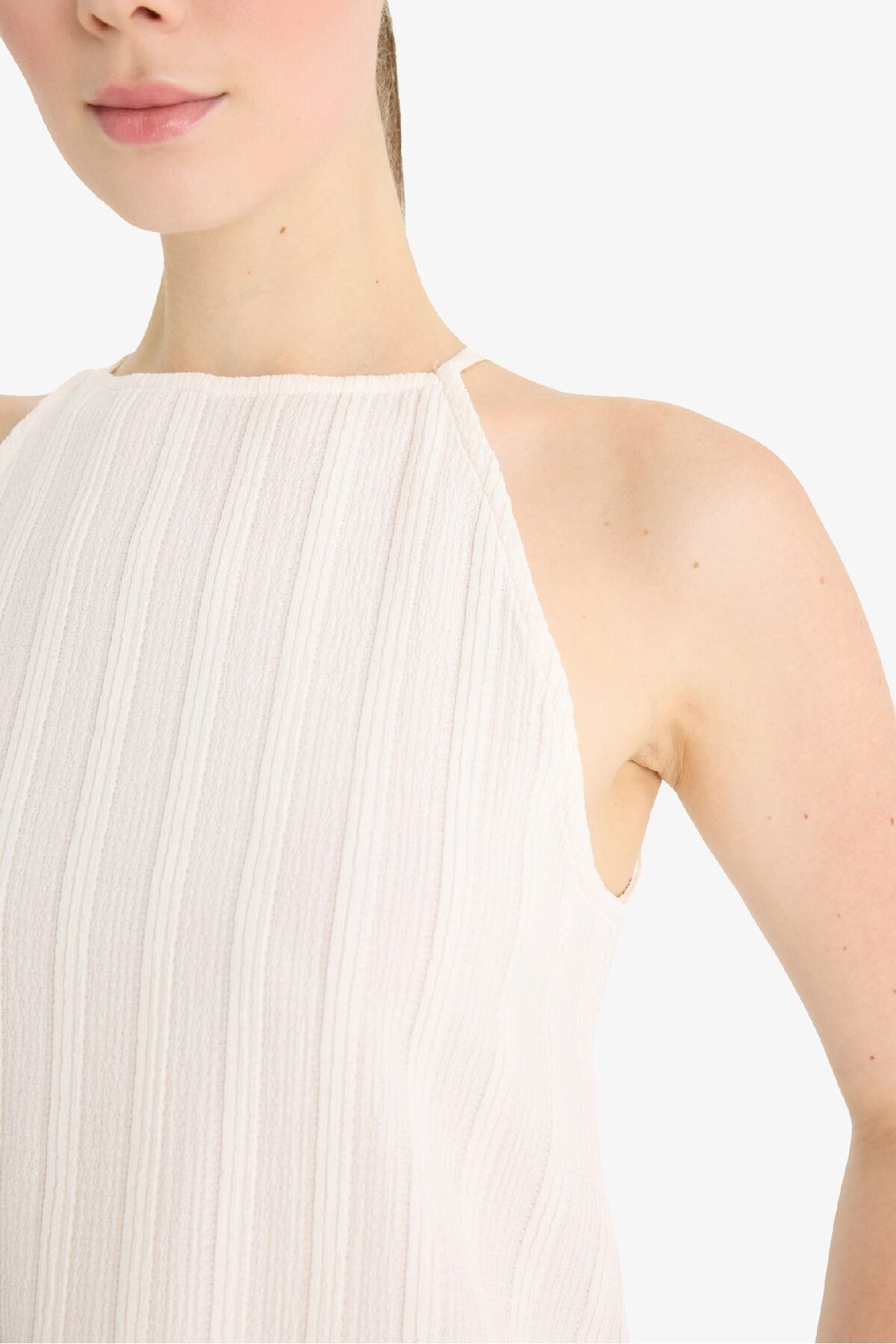 DeFacto-Regular Fit Halter Neck Wrap Undershirt F4449Ax25Sm 5